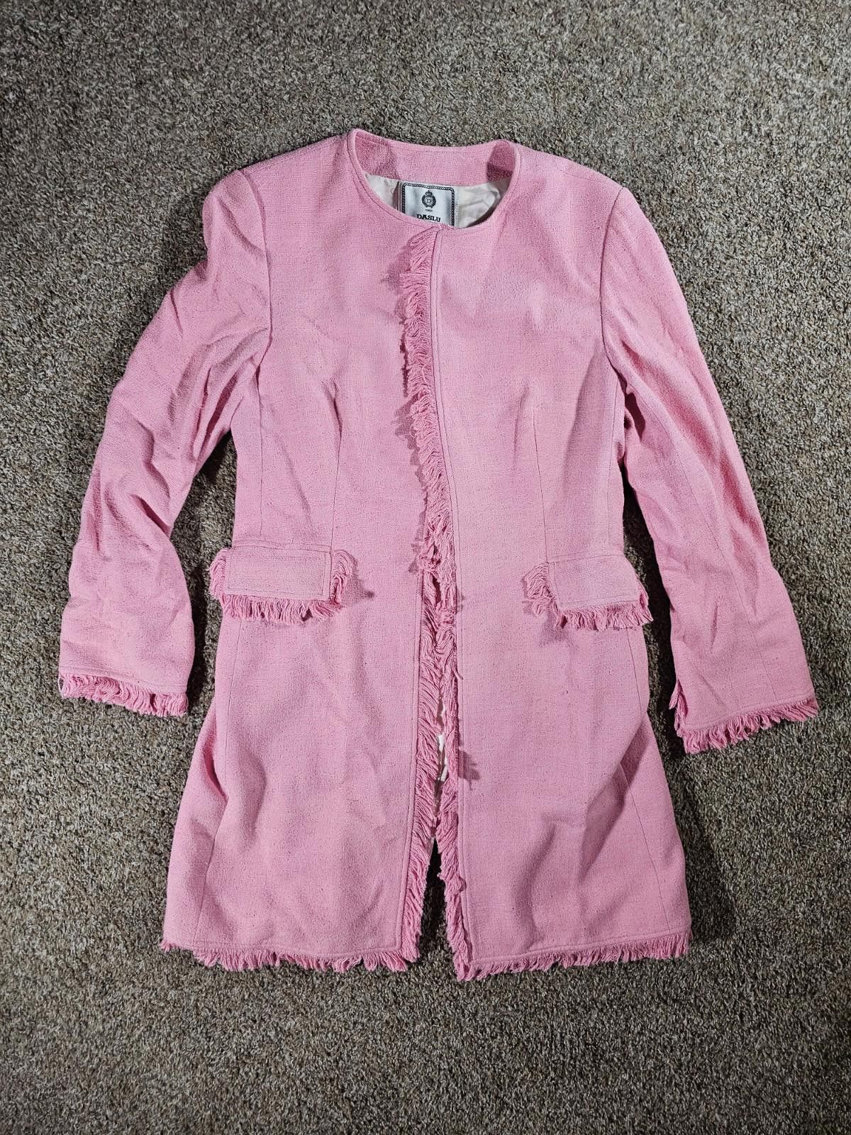 Designer Daslu Sao Paulo Brazil Pink silk over coat Sz 44 Size M / US 6-8 / IT 42-44 - 1 Thumbnail