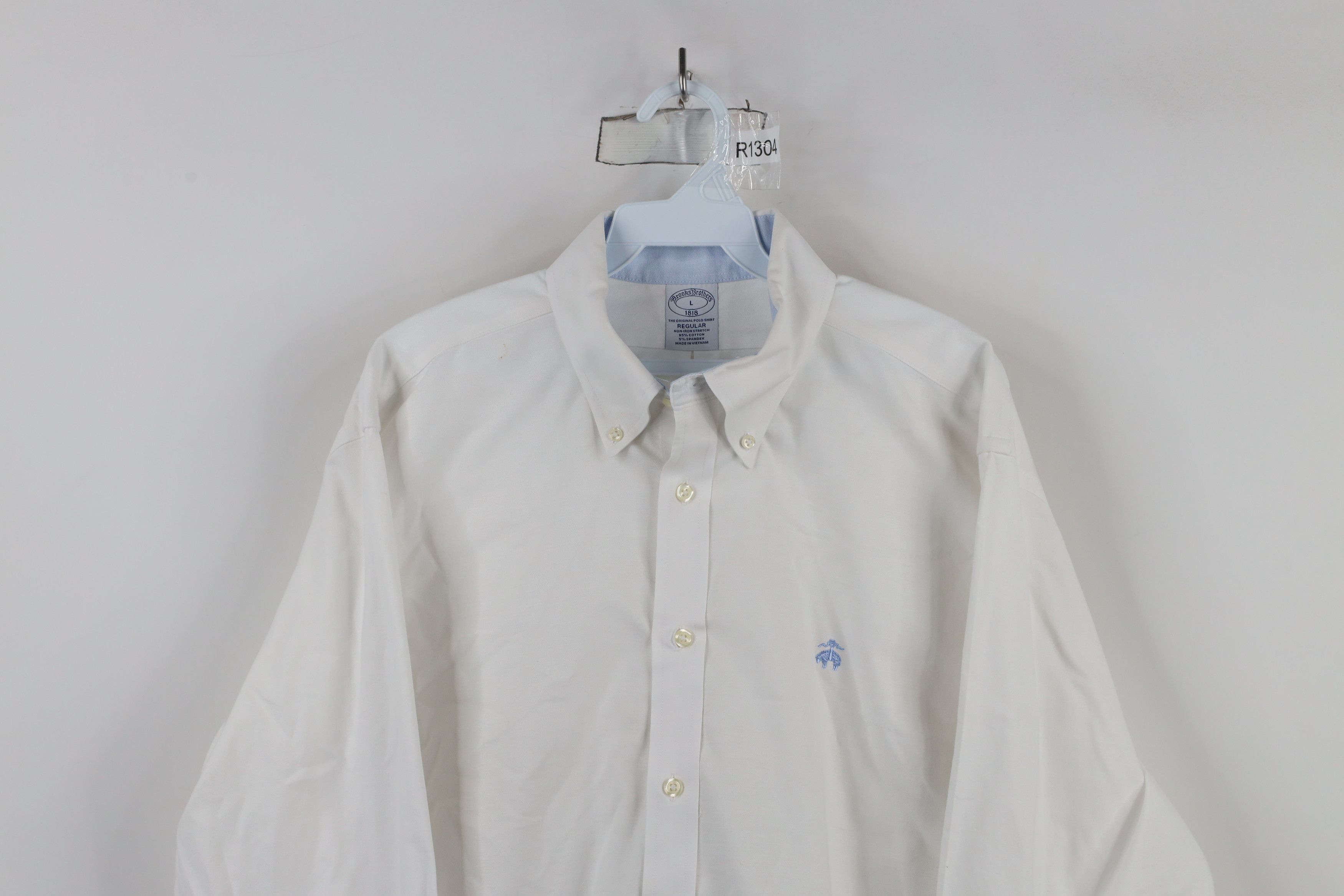Brooks Brothers × Vintage Vintage Brooks Brothers Iron Stretch Button Down Shirt White Size US L / EU 52-54 / 3 - 2 Thumbnail