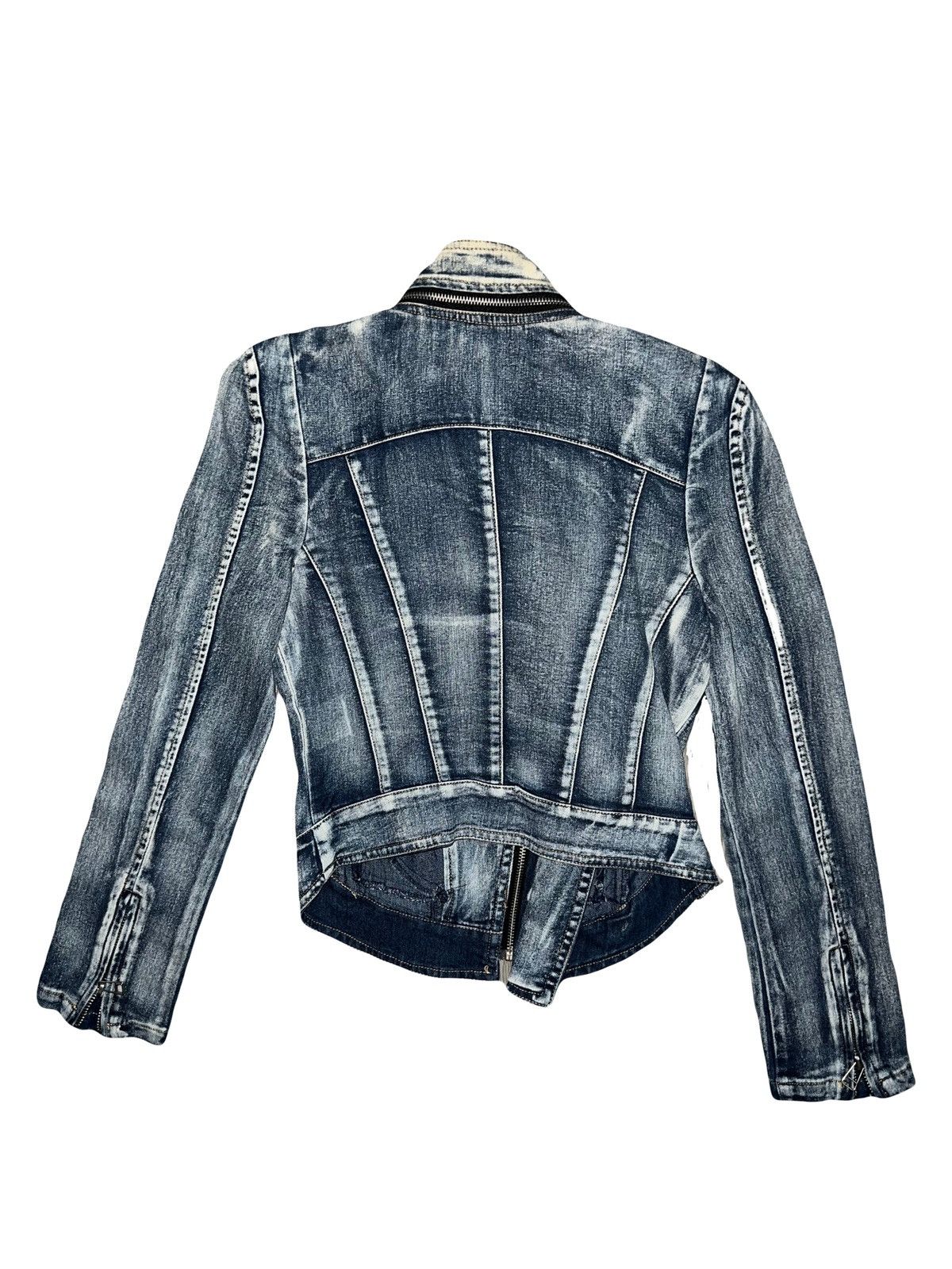 Japanese Brand So Nice Y2k denim moto jacket 🦋🖤 Size M / US 6-8 / IT 42-44 - 2 Thumbnail