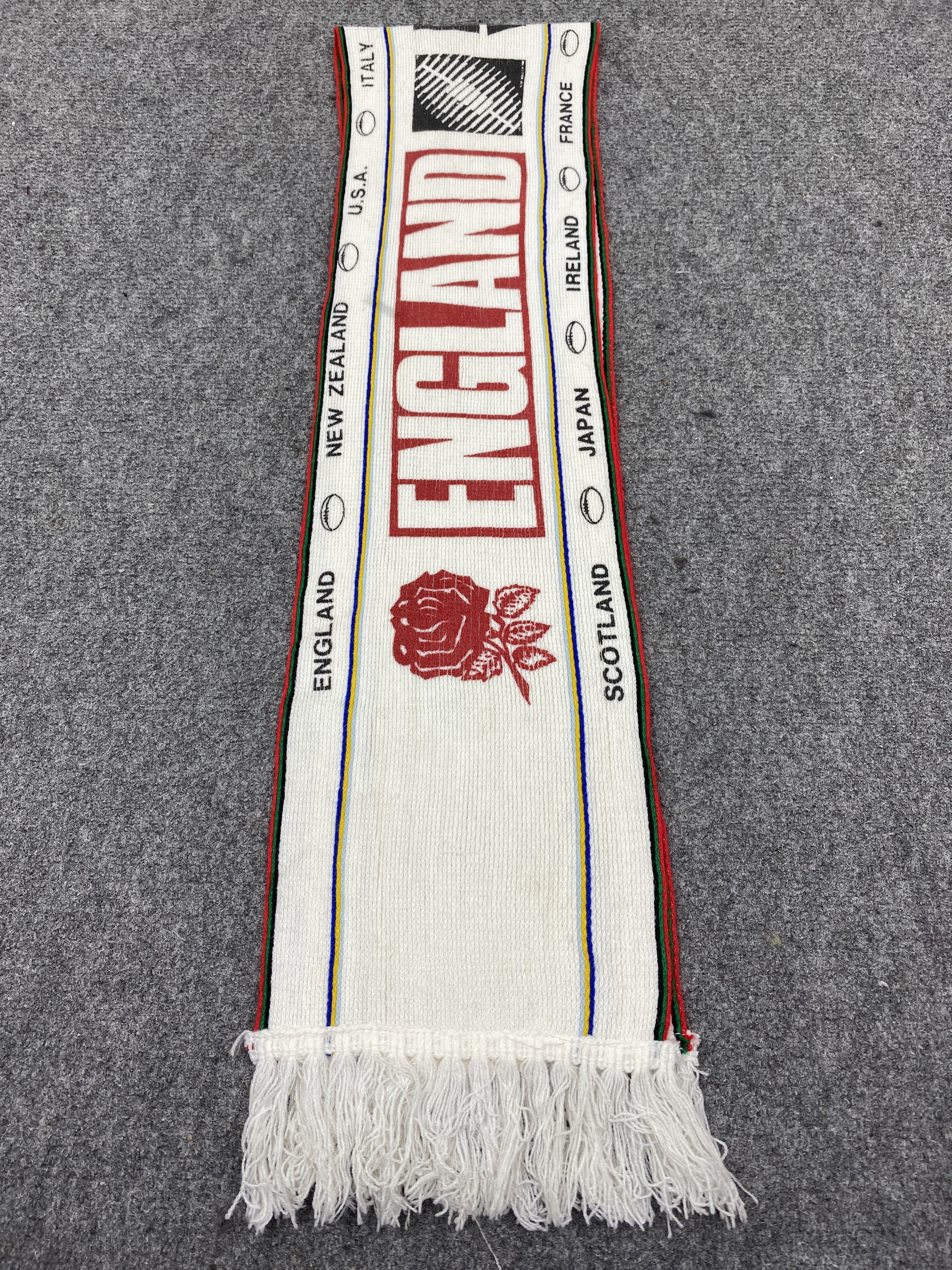 Vintage England Rugby World Cup 1991 Scarf / Neckwear SC0337 Size ONE SIZE - 2 Thumbnail