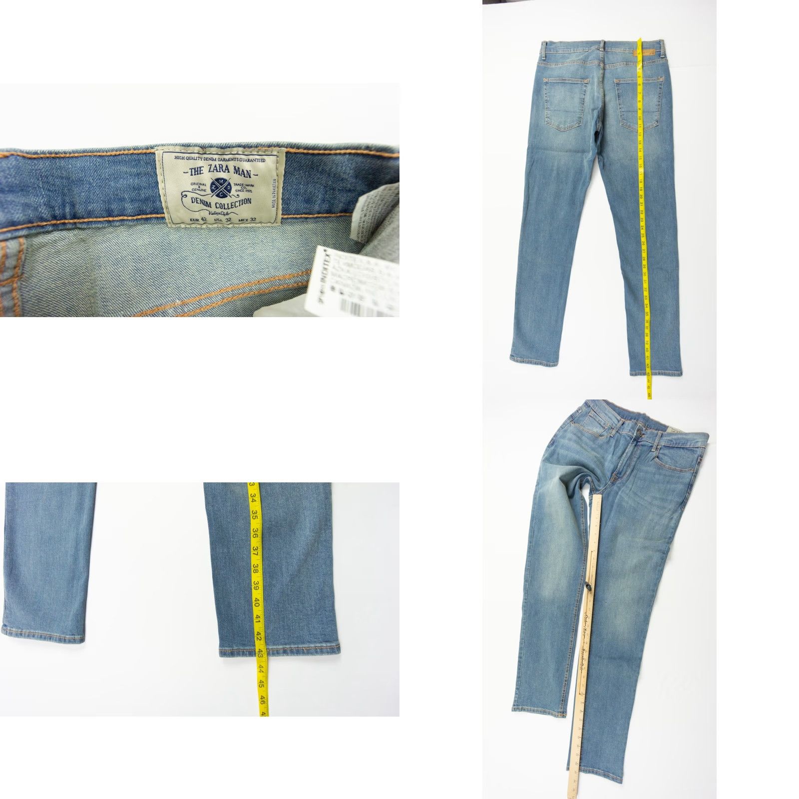 Zara Zara Jeans Adult 32x33 Blue Denim Slim Stretch 5-Pocket Mens Size US 38 / EU 54 - 8 Thumbnail