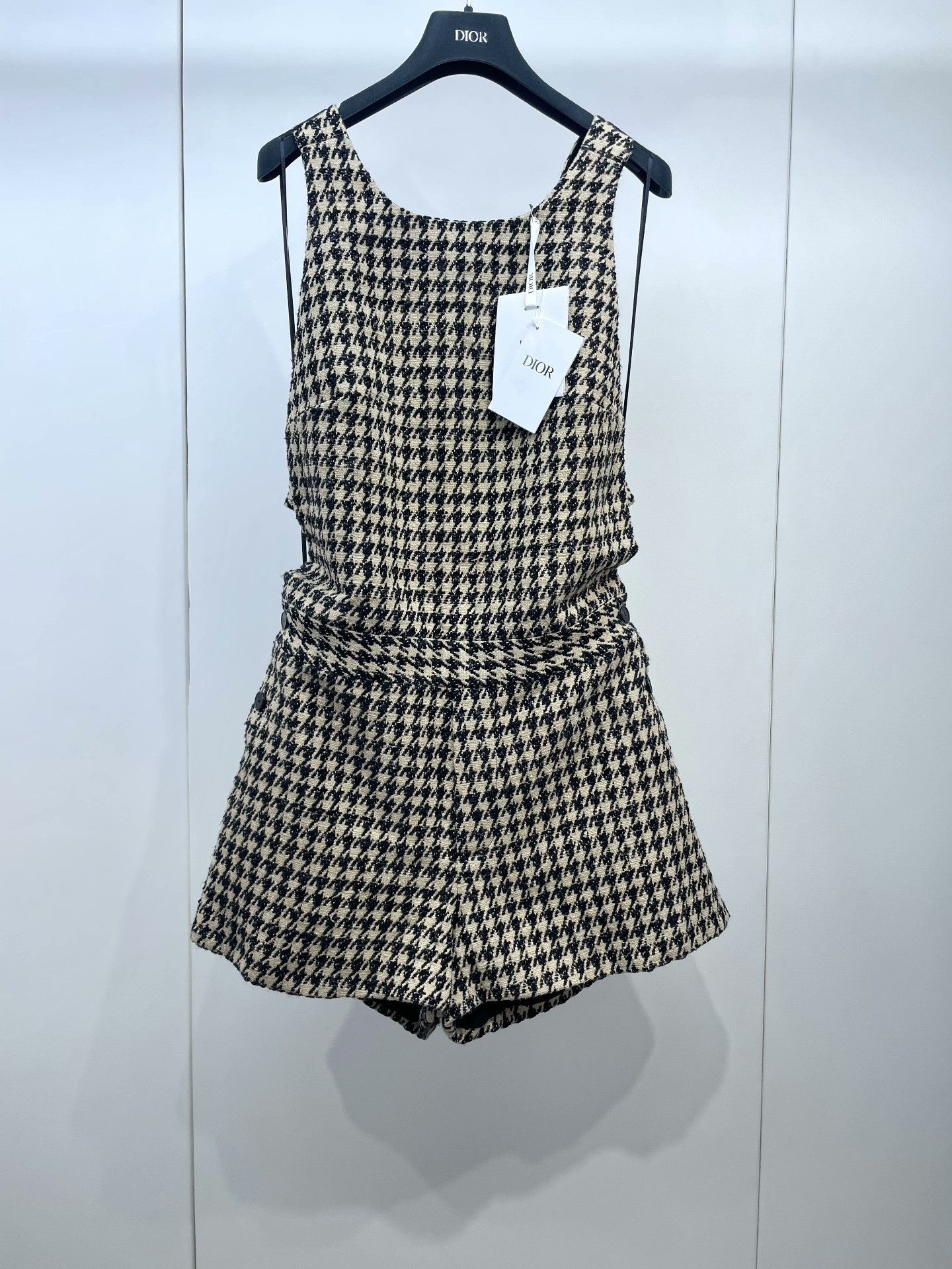 Dior Dior Vintage Houndstooth Backless Playsuit Size 36" / US 14 / IT 50 - 1 Thumbnail