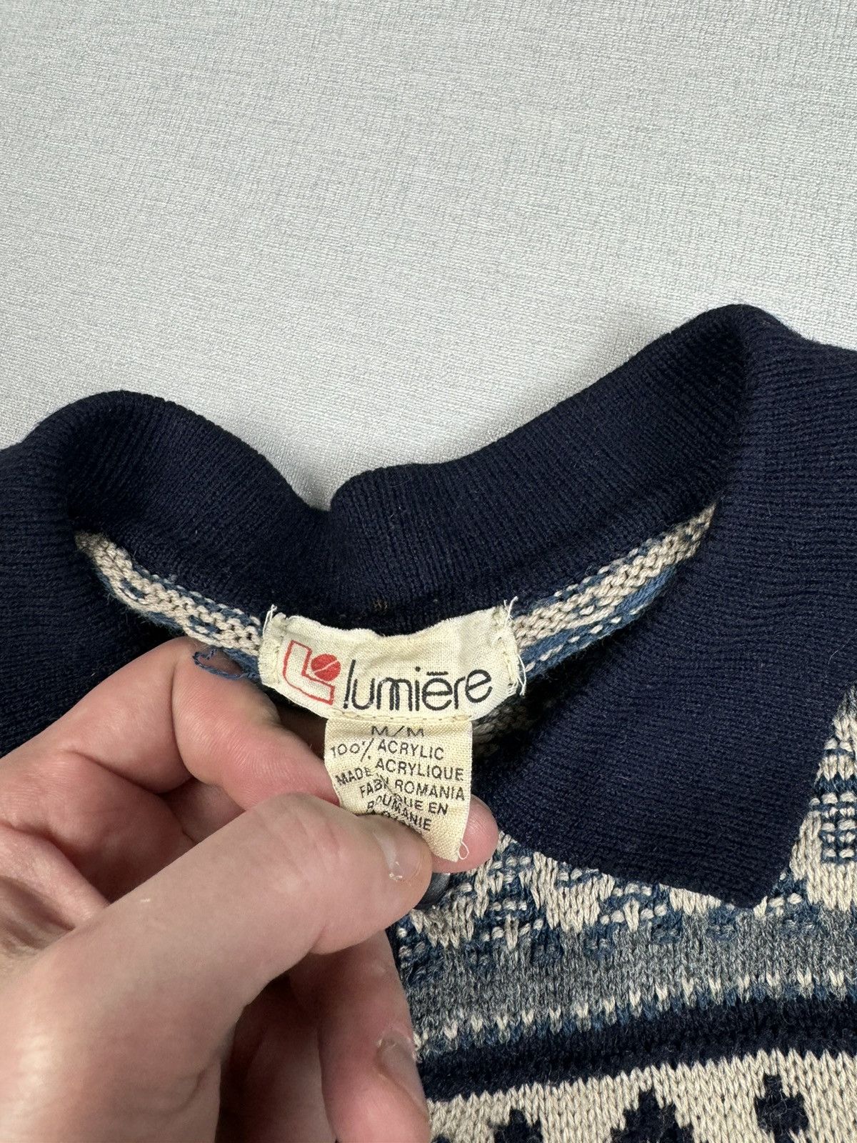 Lumieres × Vintage Men’s Vintage Lumiere Henley Acrylic Sweater size M Size US M / EU 48-50 / 2 - 3 Thumbnail