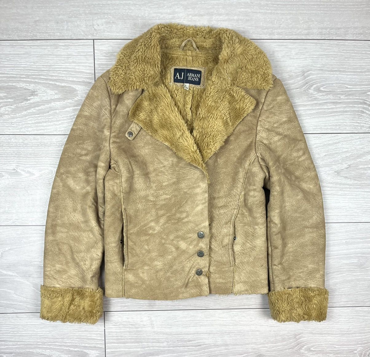 Giorgio Armani Rare Armani Jeans Vintage Y2K Fur Crop Jacket Size M / US 6-8 / IT 42-44 - 1 Thumbnail