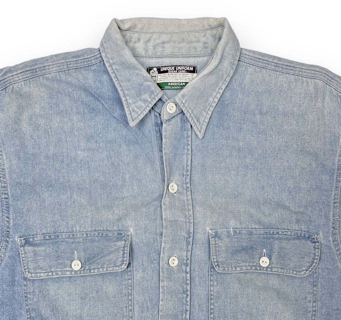 Toyo Enterprises Vintage Sugar Cane faded denim shirt Size US M / EU 48-50 / 2 - 2 Thumbnail