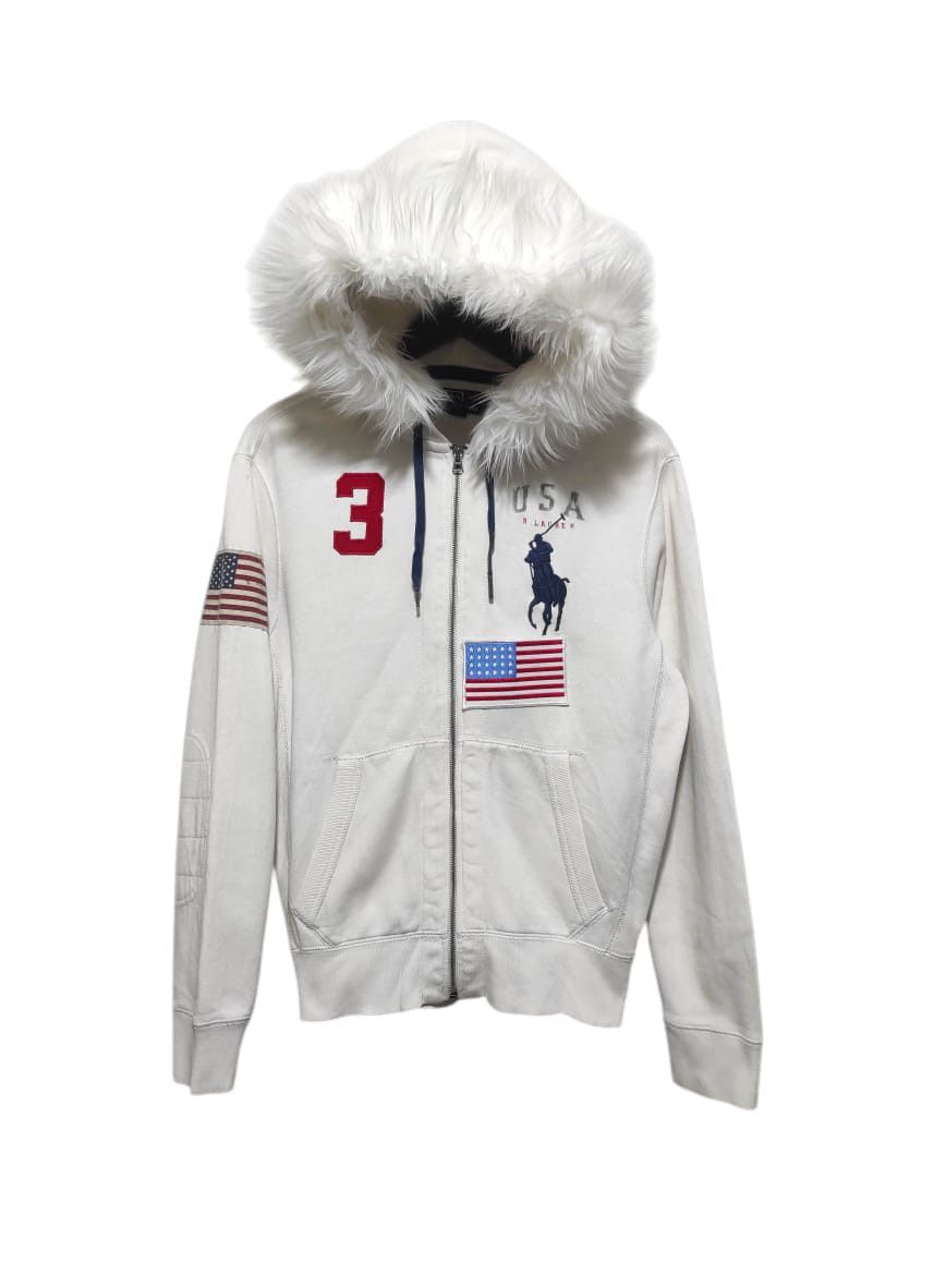 Le Grande Bleu (L.G.B.) Polo Ralph Lauren USA flag Zip Fur Hoodie
