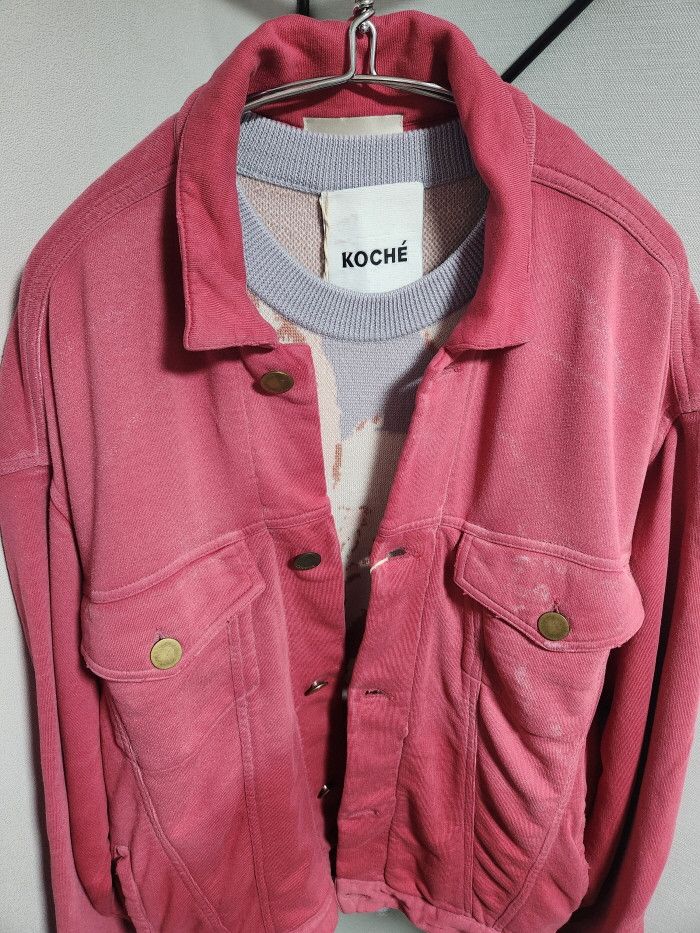 Laneus LANEUS Peacock Pink Oversized Trucker JACKET Size M / US 6-8 / IT 42-44 - 2 Thumbnail