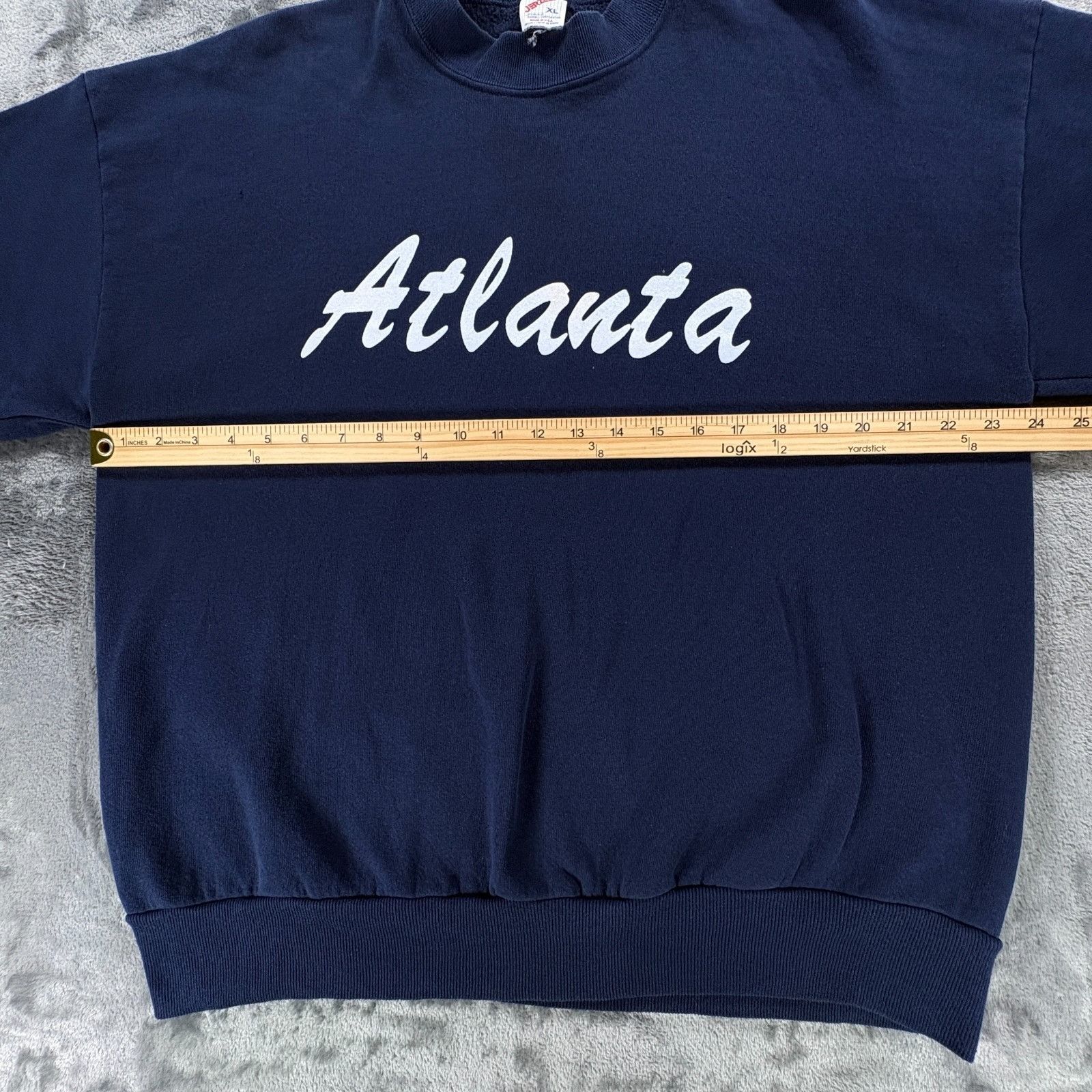 Jerzees Vintage 80s Jerzees Atlanta Sweatshirt XL Made in USA Navy C Size US XL / EU 56 / 4 - 7 Thumbnail