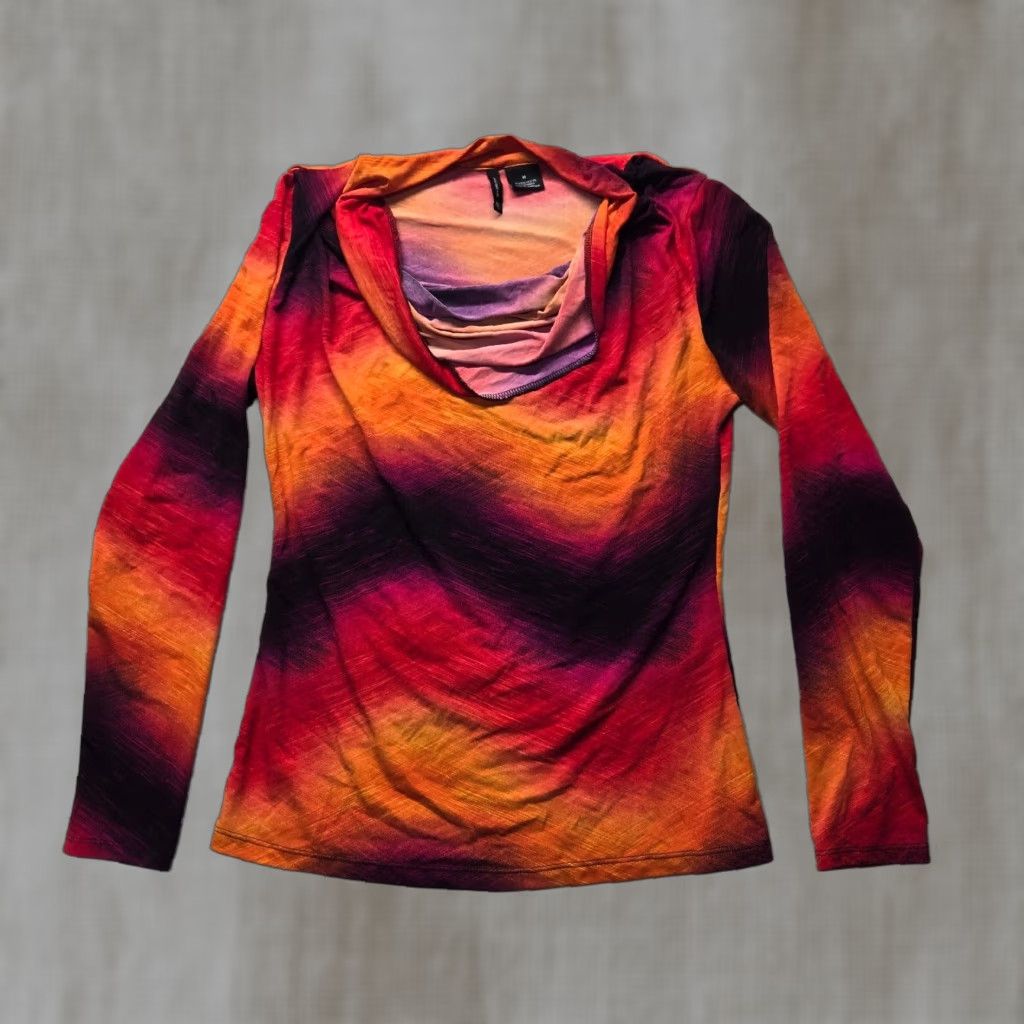 Vintage New Directions Shirt Long Sleeve M Orange Womens T-Shirt Top) Size M / US 6-8 / IT 42-44 - 1 Thumbnail
