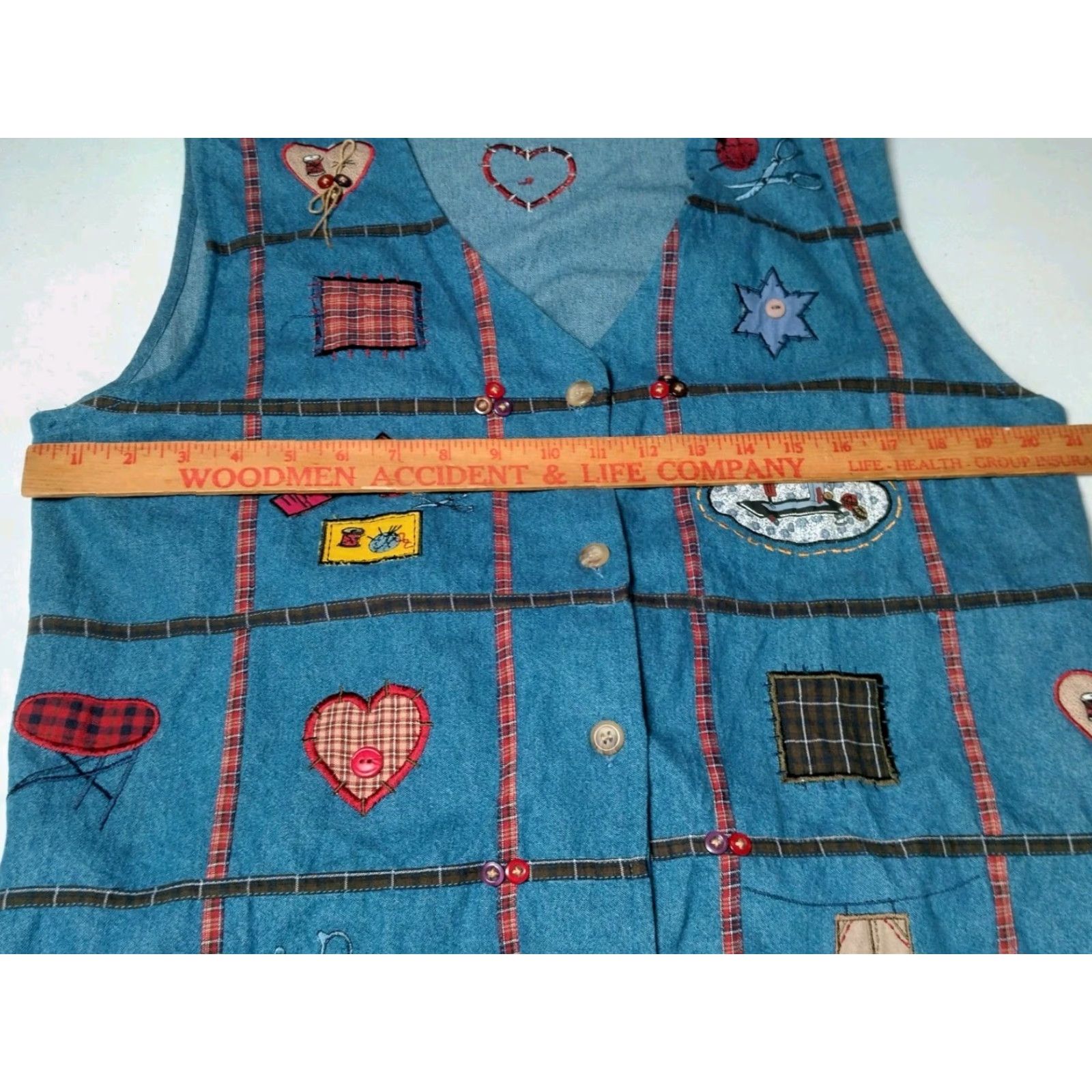 Vintage VINTAGE Bobbie Brooks Cotton Chambray Vest XL Women Sleeveless Button Up Grannycore Quilting Sewing Fall Winter Spring Blue Size XL / US 12-14 / IT 48-50 - 3 Thumbnail