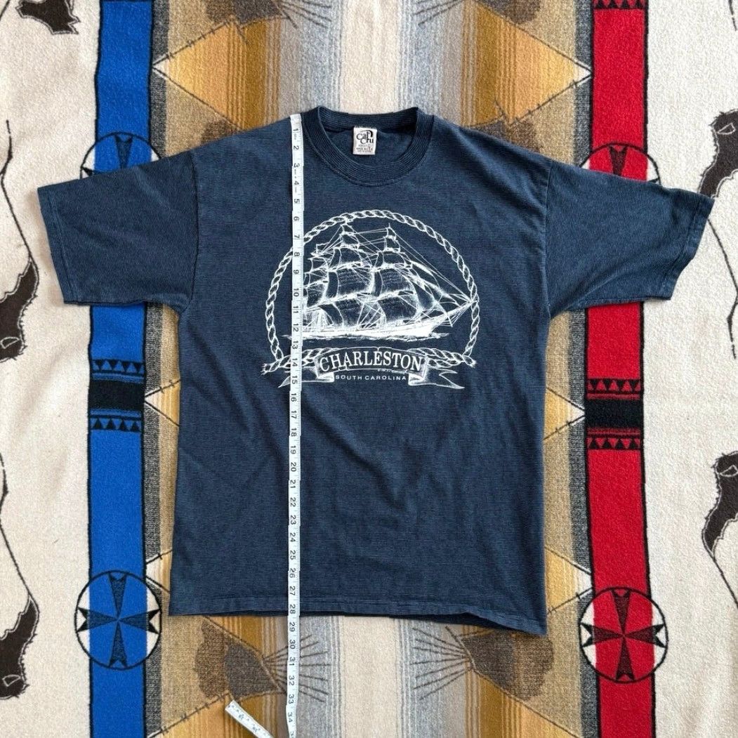 Vintage VINTAGE Charleston Pirates Ship T-Shirt Cal Cru Men L Blue 90s USA Shirt Size US L / EU 52-54 / 3 - 6 Thumbnail