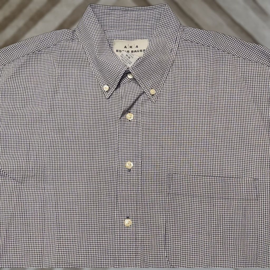 Eddie Bauer VTG Eddie Bauer Button-Down Shirt Men Medium Black White Mini Check Long Sleeve Casual Workwear Size US M / EU 48-50 / 2 - 1 Thumbnail