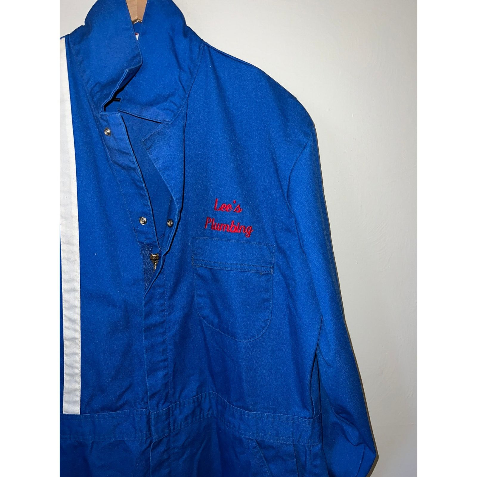 Vintage Wear Guard Lee's Plumbing Blue Work Coverall Overall Talon Size US XL / EU 56 / 4 - 2 Thumbnail