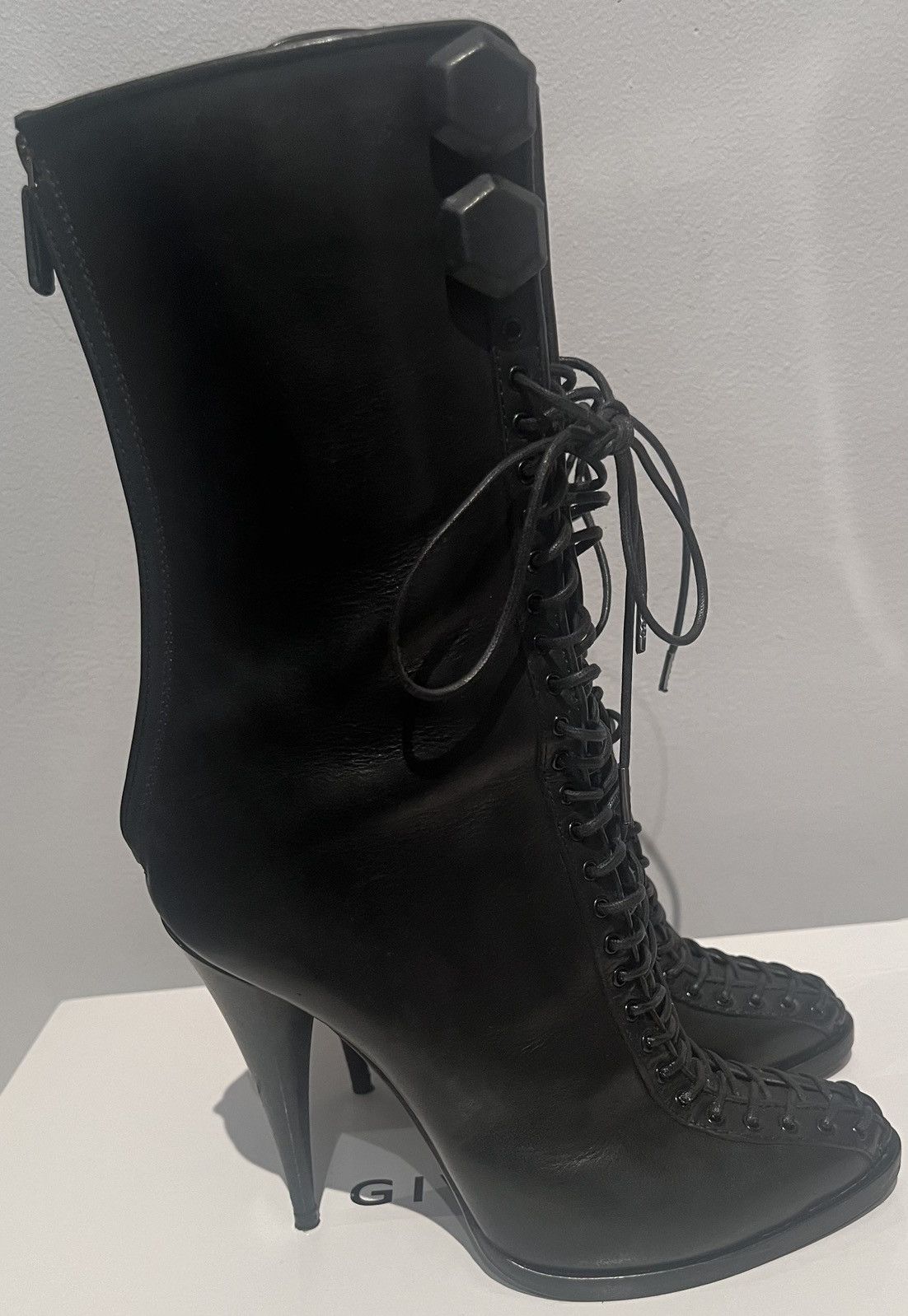 Designer × Givenchy Authentic Givenchy Black Lace Up Boots 37 Made In Italy Size US 6 / IT 36 - 1 Thumbnail