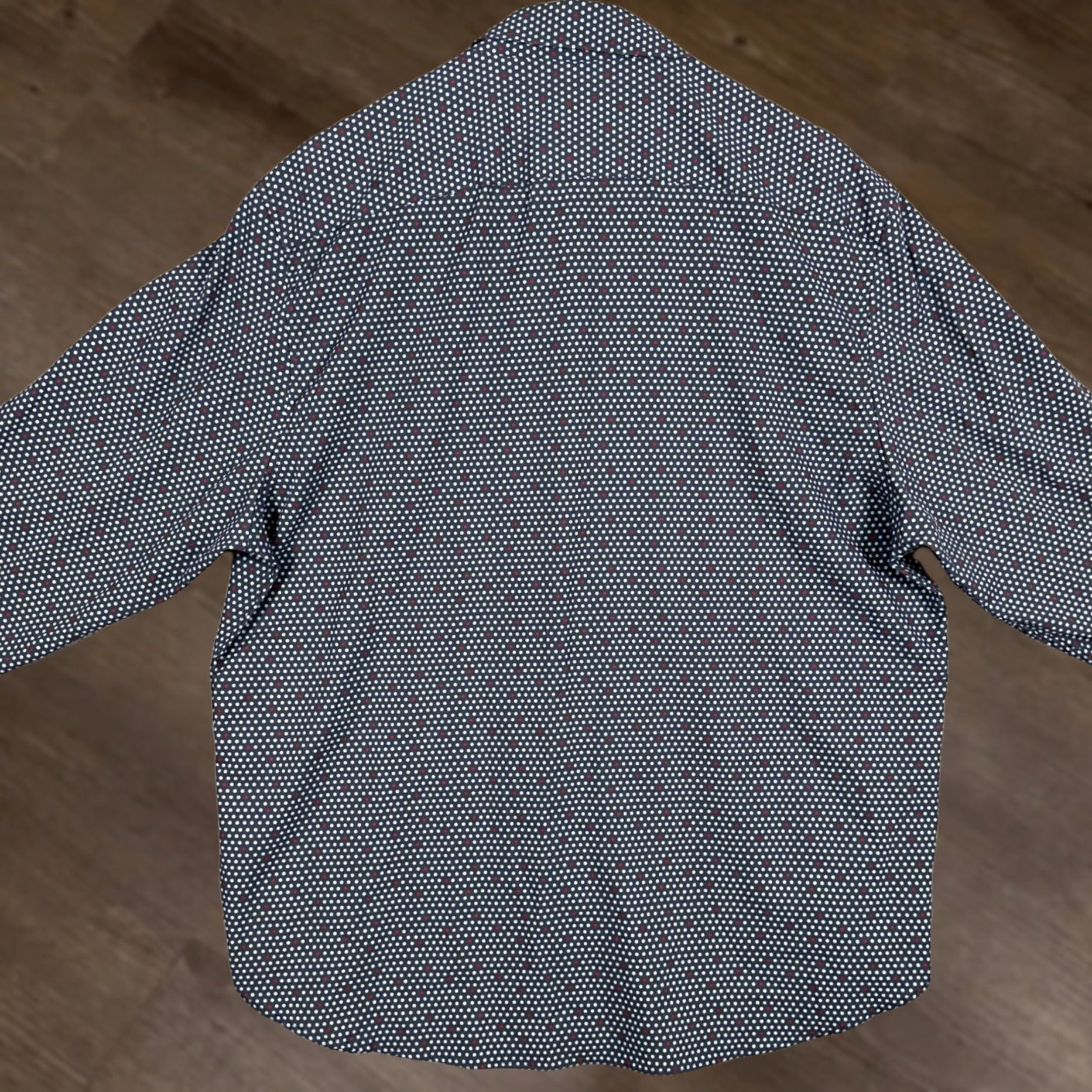 Vintage Con.Struct Shirt Button Up Mens XL Blue Polka Dot Slim Fit 4 Way Stretch Button-Up Long Sleeve Spring Outdoor Fashion Size US XL / EU 56 / 4 - 1 Thumbnail