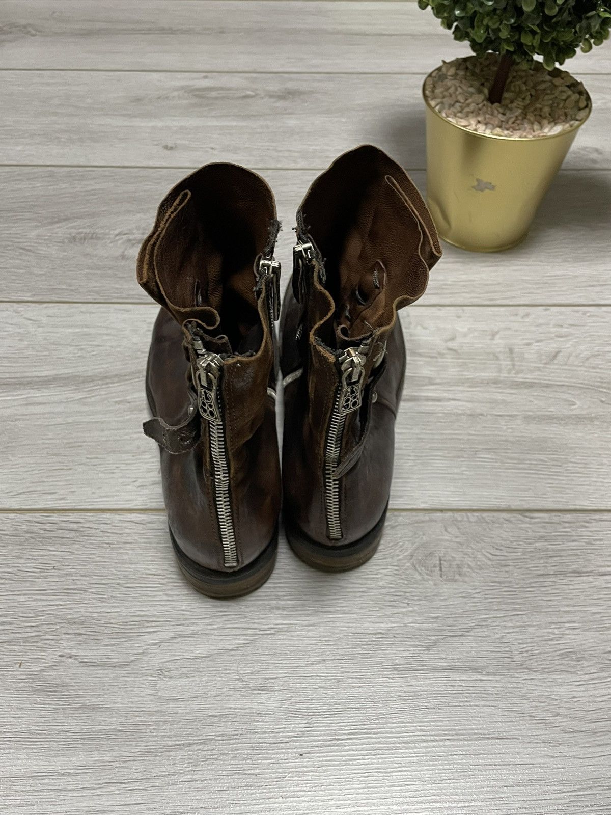 A.S.98 AS98 stitched engineered leather zip high boots eb0 Size US 9 / IT 39 - 6 Thumbnail