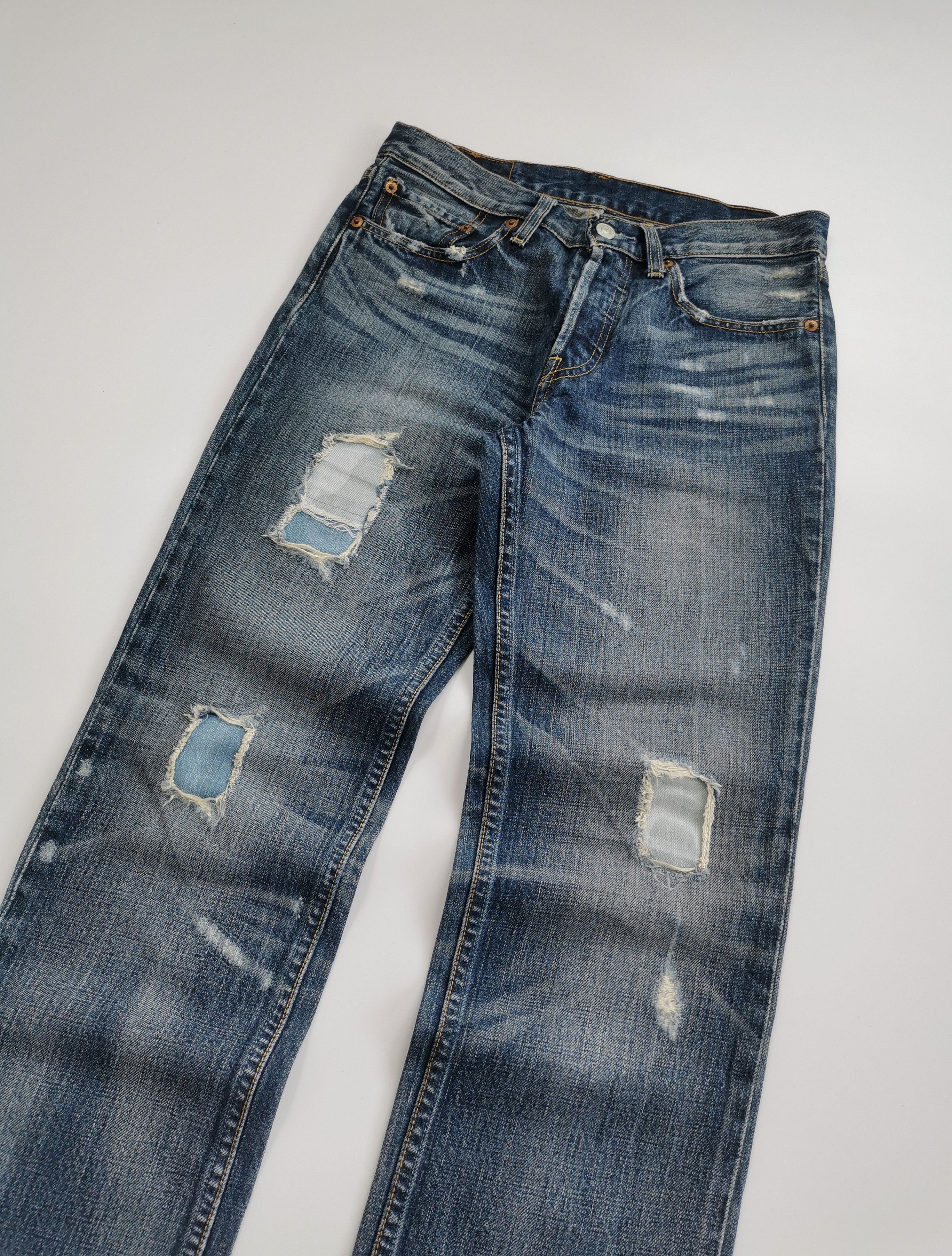 Levi's RARE SAMPLE Levis501 Distressed Boro Patchwork Jeans Vintage Size US 28 / EU 44 - 14 Thumbnail