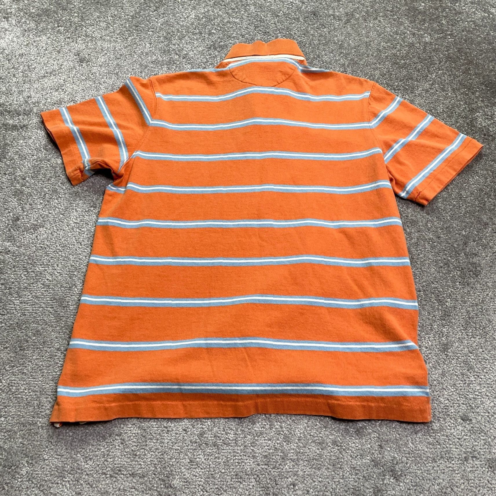 American Eagle Outfitters American Eagle Outfitters Polo Shirt Mens Medium Orange Blue Striped Cotton Top Size US M / EU 48-50 / 2 - 2 Thumbnail