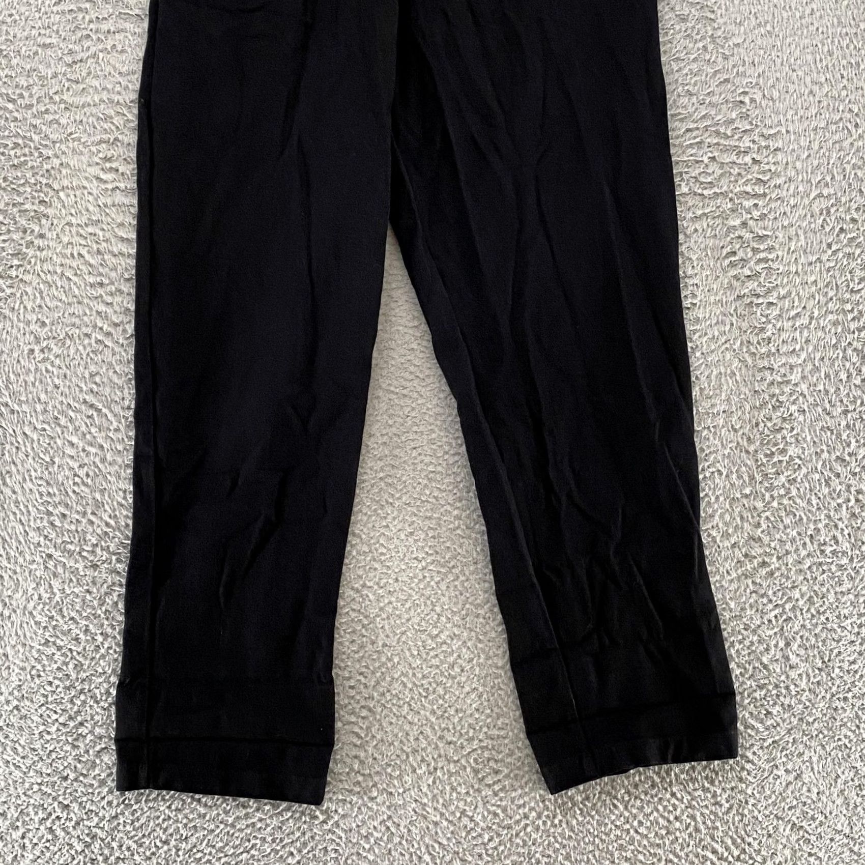 Vintage Lucy & Yak Pants Womens W28 L30 Black High Waist Organic Cotton Chino Pleated Size 28" / US 6 / IT 42 - 3 Thumbnail