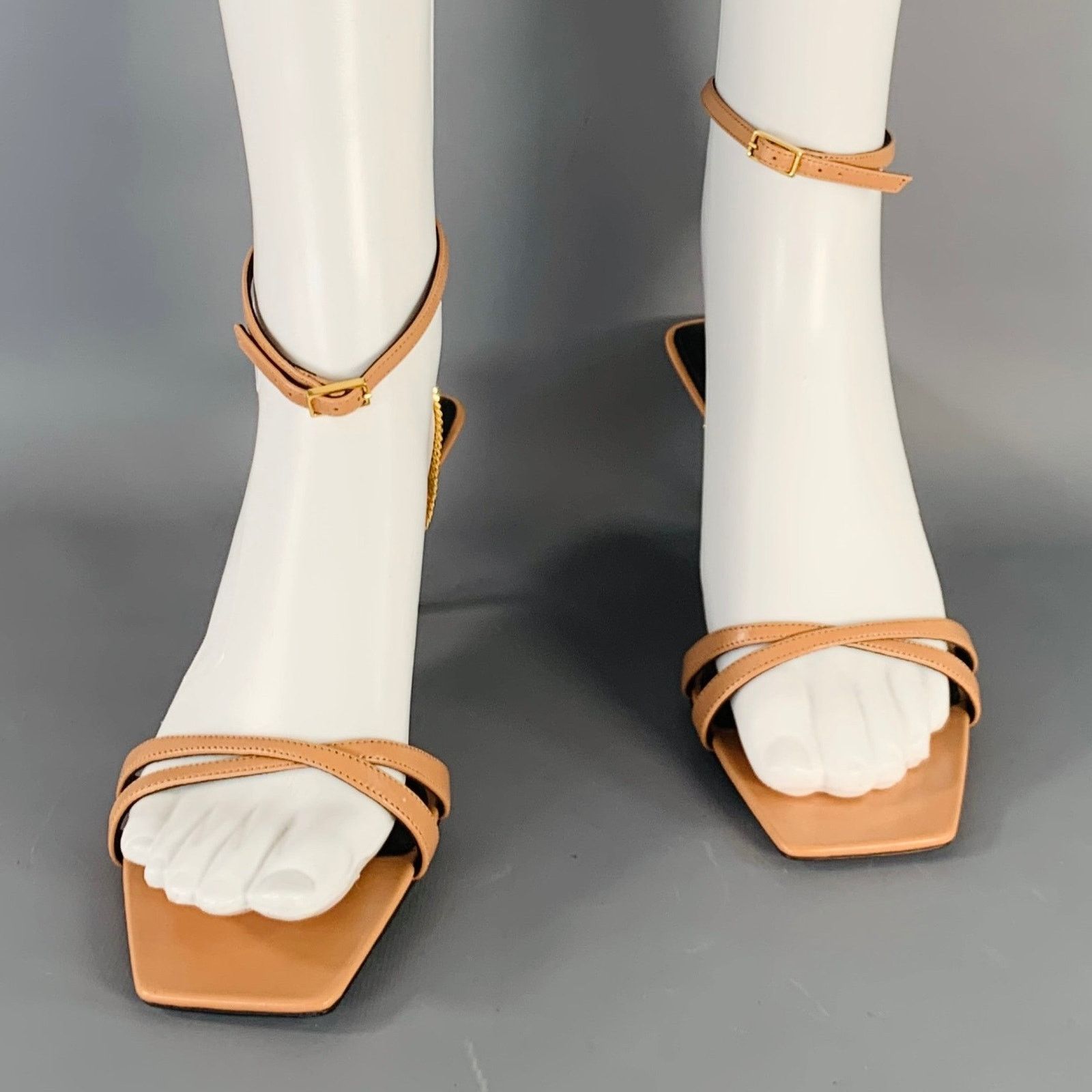 Saint Laurent Paris SAINT LAURENT Melody Chain Ankle Strap Kitten Heel Sandals Size US 10 / IT 40 - 4 Thumbnail