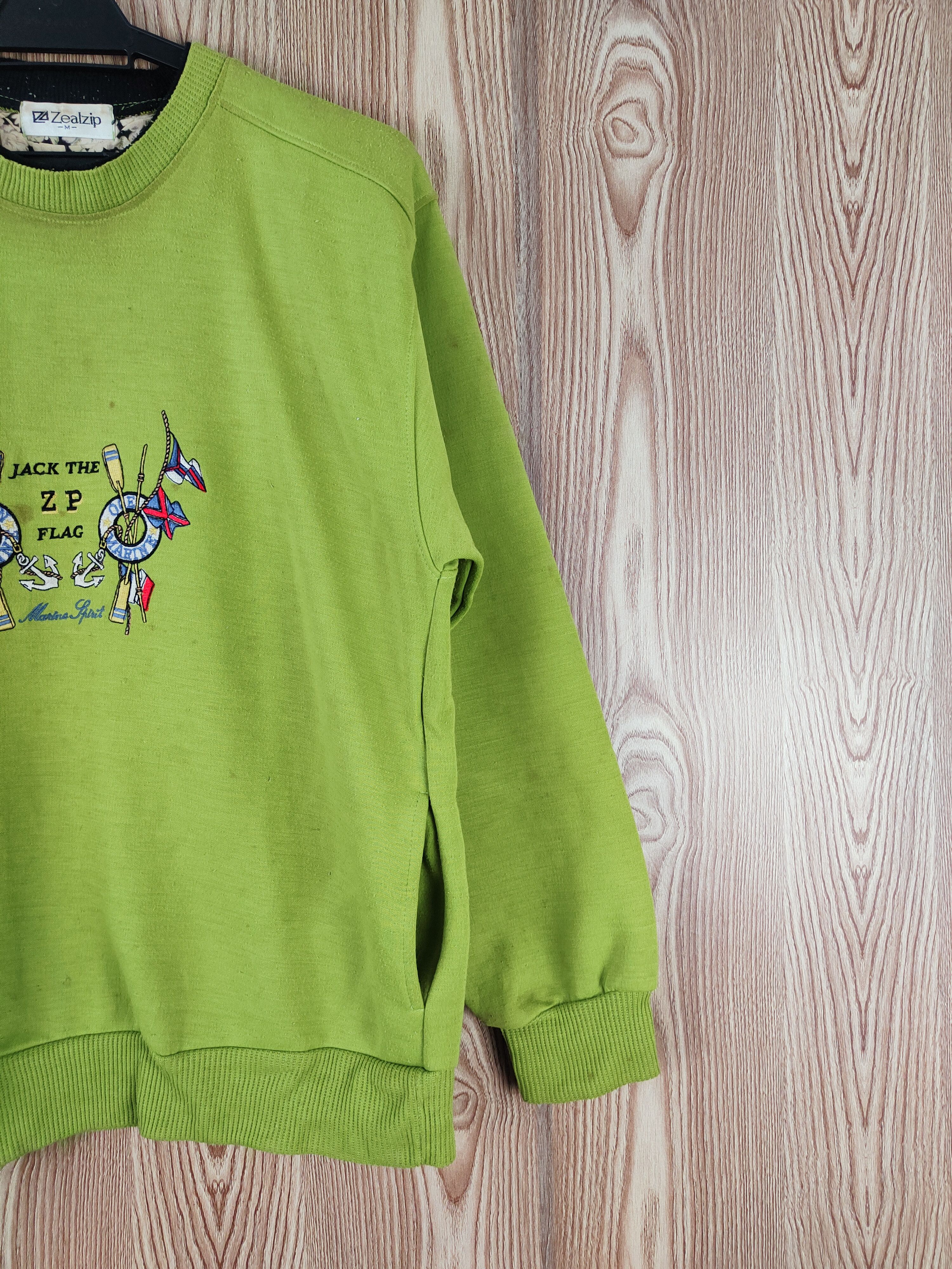 Japanese Brand × Vintage Vintage 💥 Zealzip Light Green Sweatshirts Size US M / EU 48-50 / 2 - 6 Thumbnail