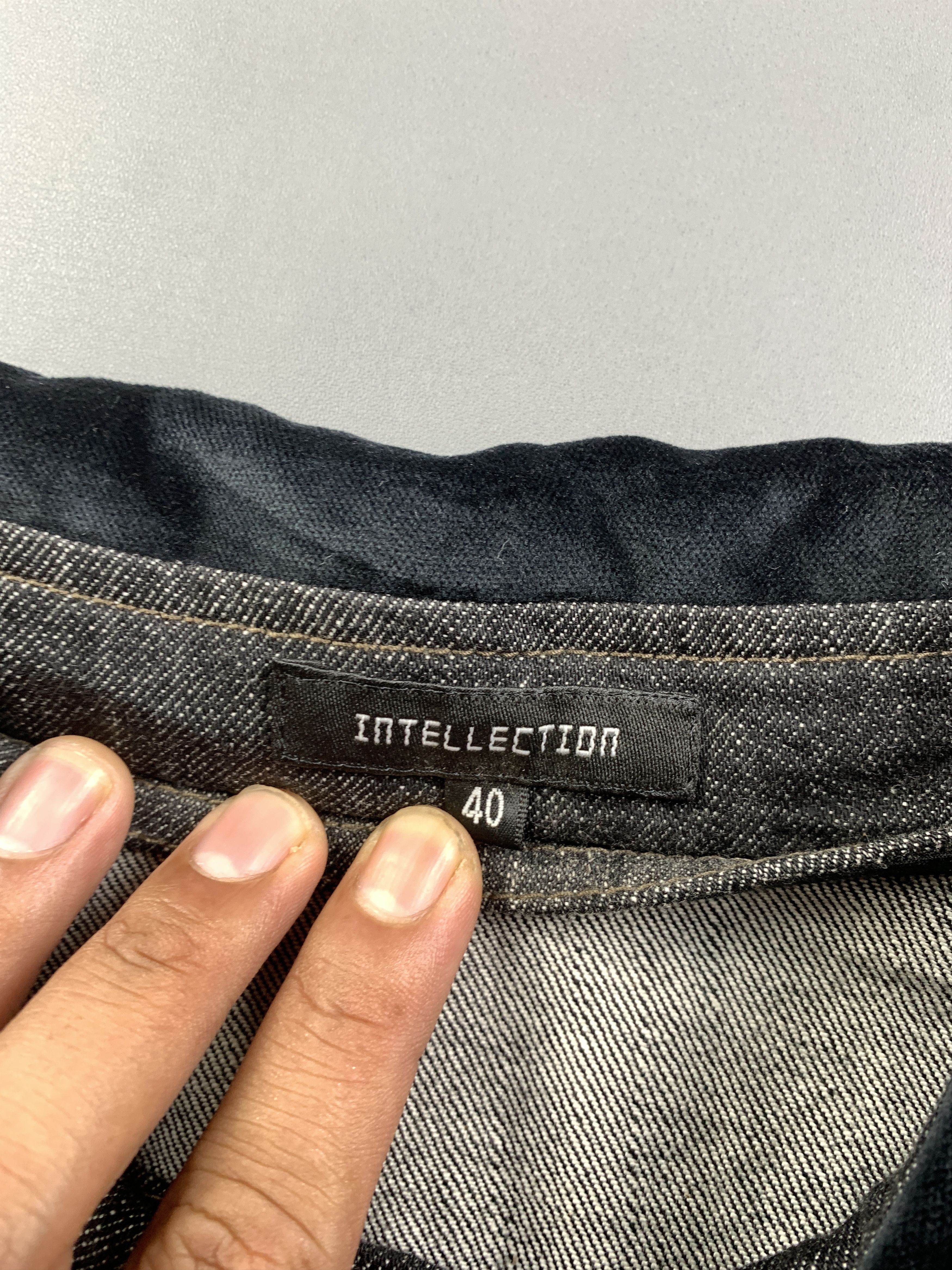 Japanese Brand Intellection Black Multi Fabric Fitted Trucker Jacket (M) Size M / US 6-8 / IT 42-44 - 9 Thumbnail