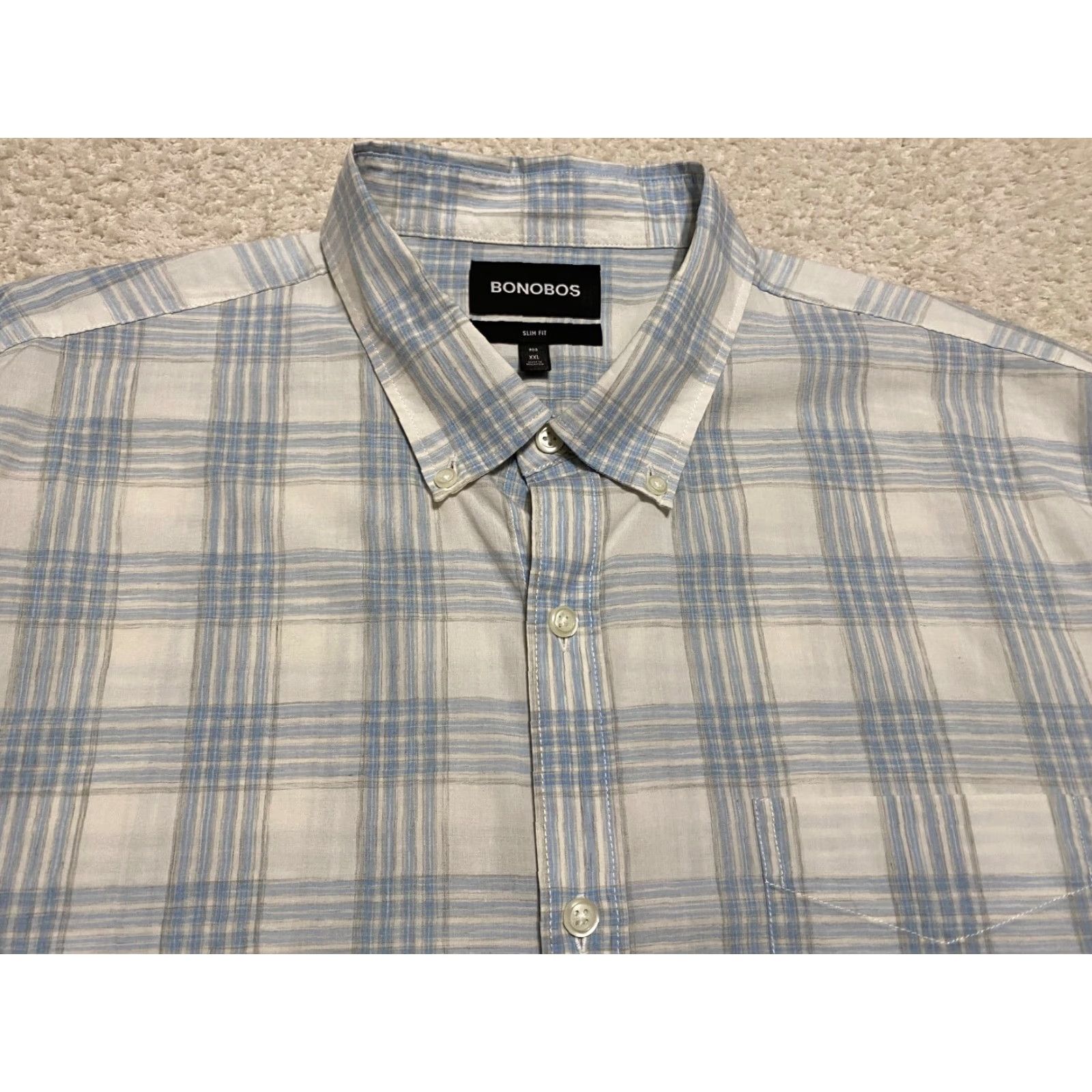 Bonobos Bonobos Button-Up Shirt Mens 2XL Slim Fit Long Sleeve Plaid Cotton Multicolor Size US XXL / EU 58 / 5 - 2 Thumbnail