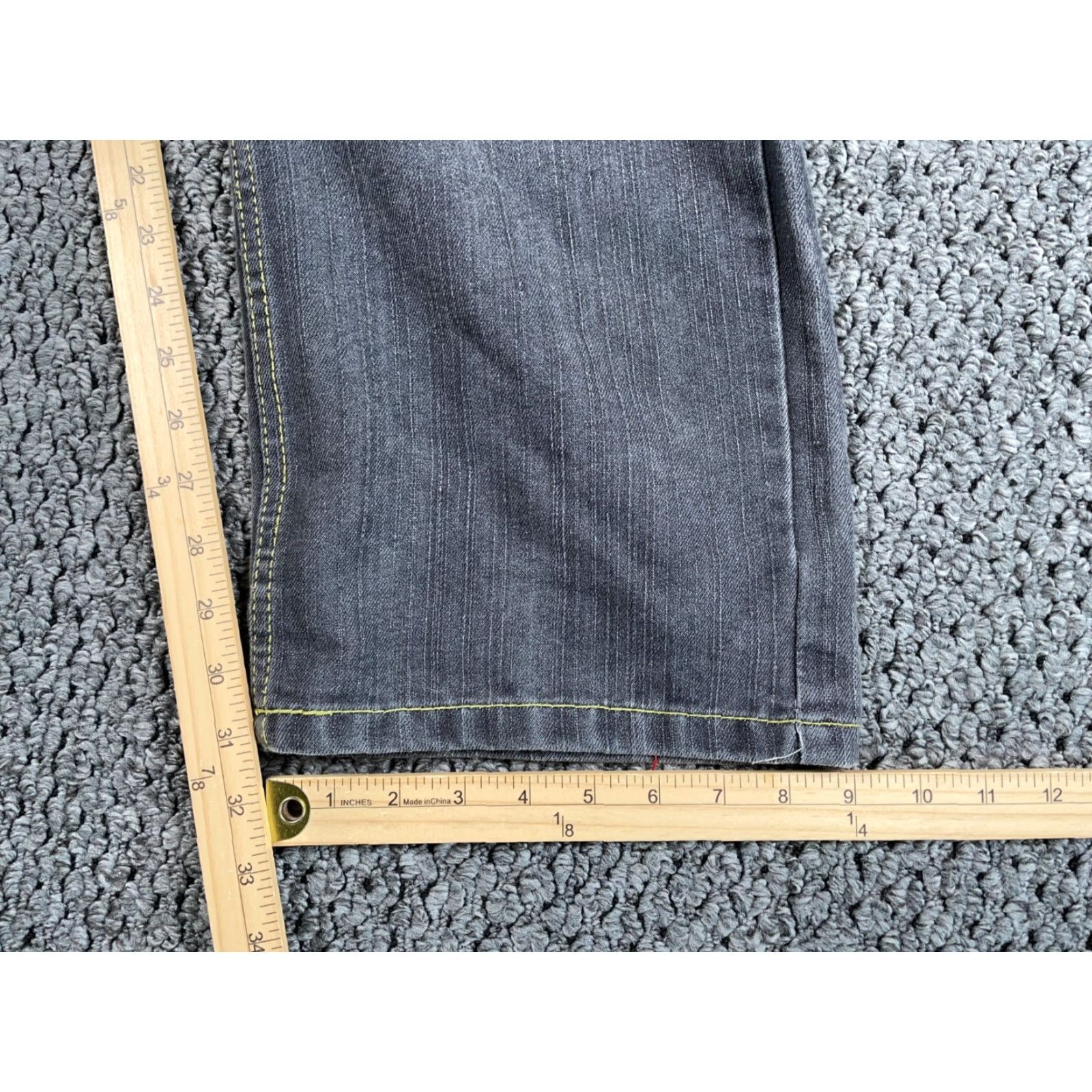 Vintage VINTAGE Y2K Men's Baggy Fit Jeans 38/32 Dark Gray Denim Loose Straight 90s Grunge Retro Size US 37 - 6 Thumbnail