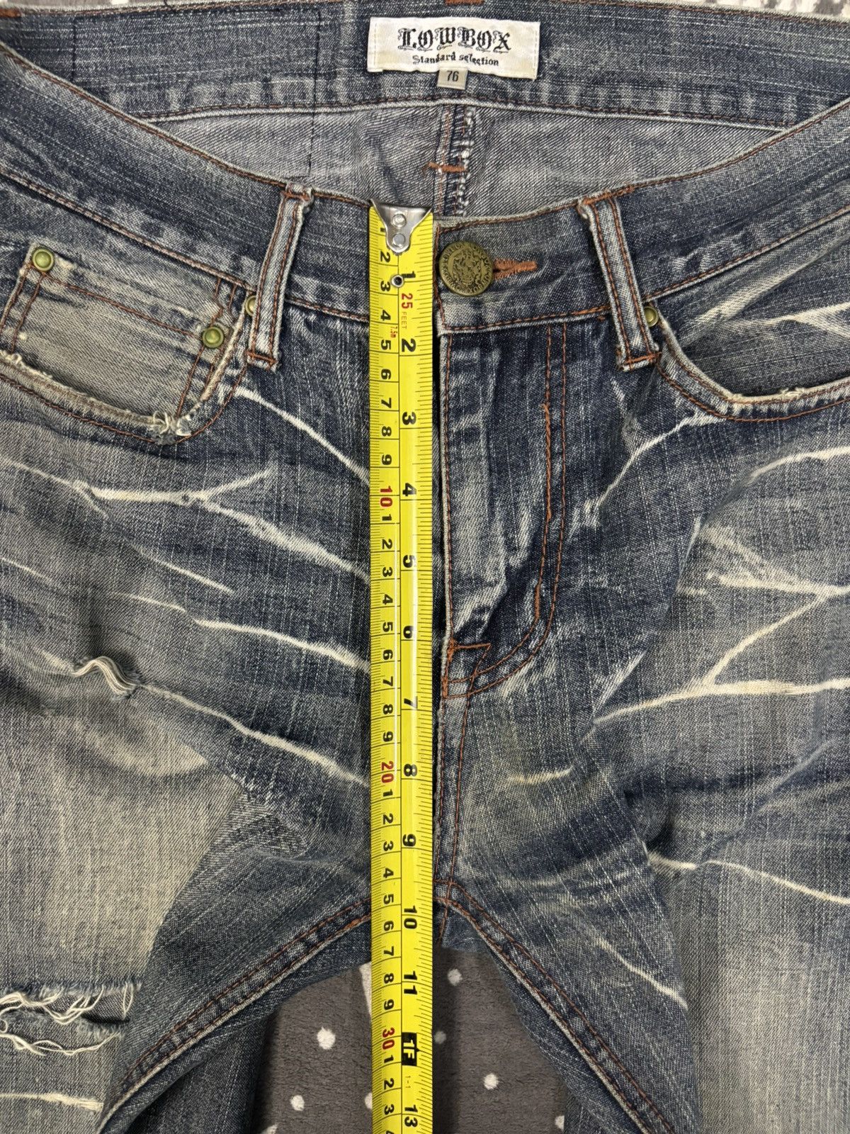 14th Addiction Vintage Lowbox Whiskers Mud Wash Distressed Grunge Jeans Size US 30 / EU 46 - 15 Thumbnail