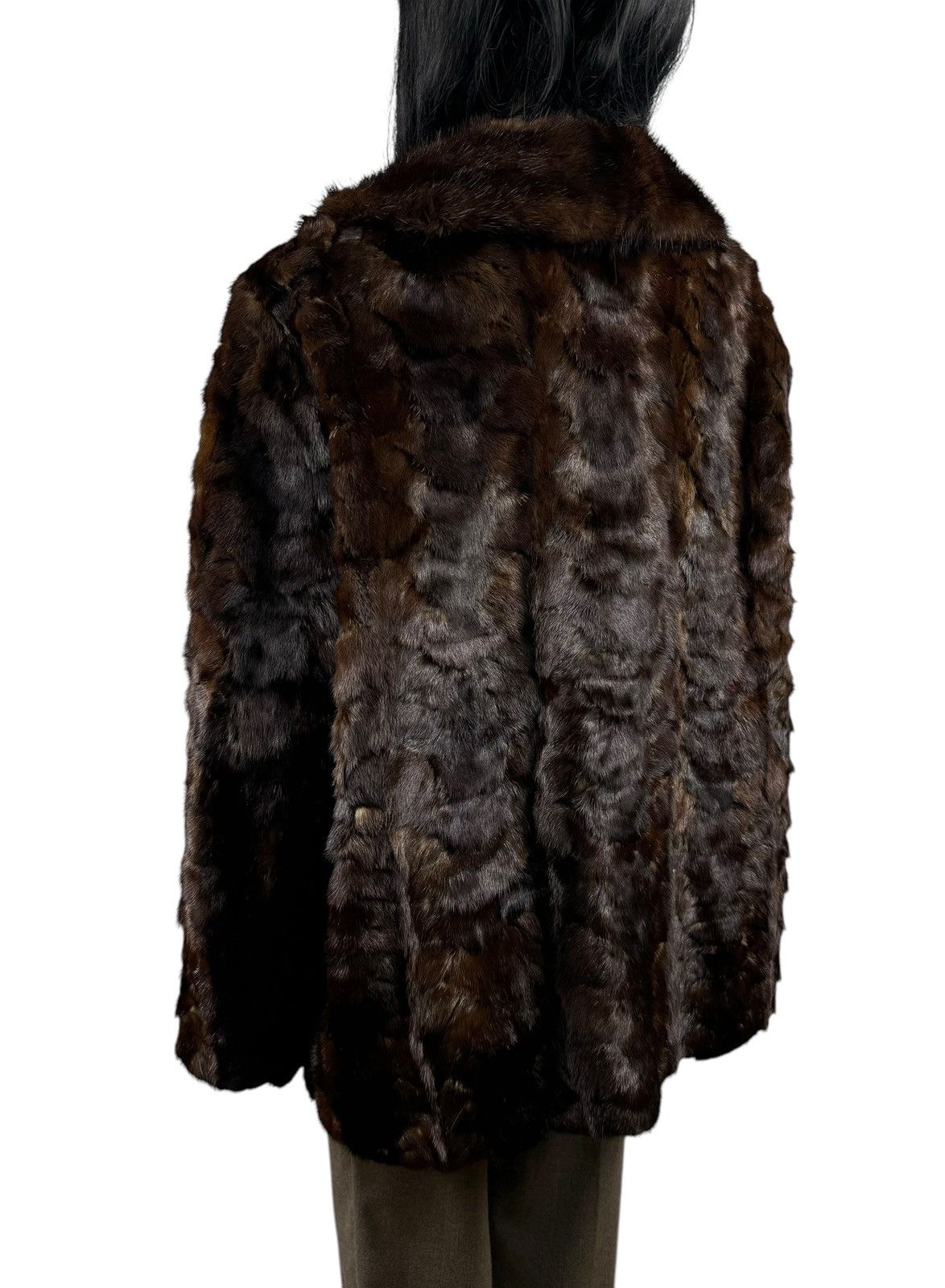 Handmade Brown Real Mink Fur Coat Jacket Size Large Size L / US 10 / IT 46 - 9 Thumbnail