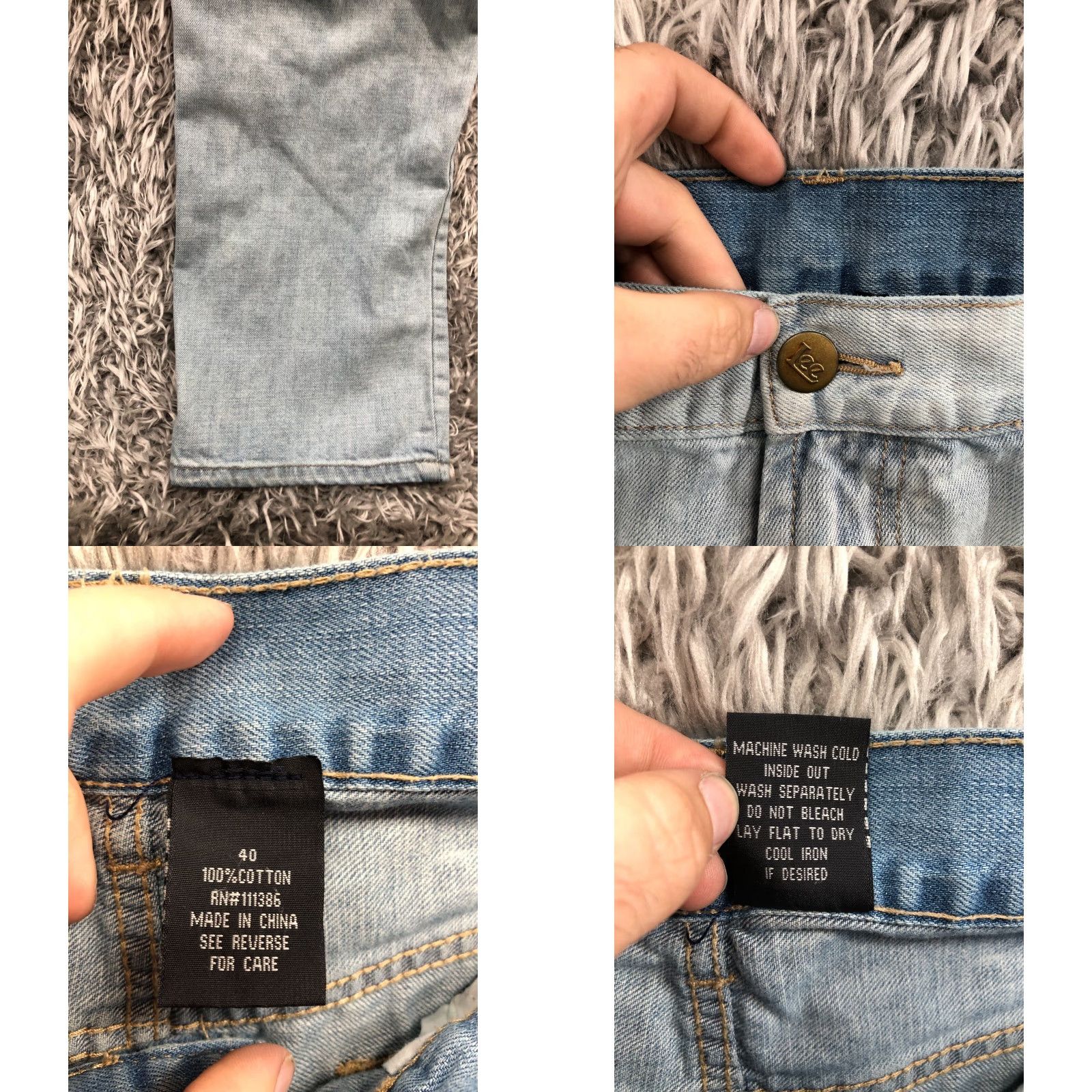 Lee Lee Jeans Straight Size 40 Mens Blue Mid Rise 5-Pocket Denim Cotton Blend Belt Loops Inseam 32 Machine Washable Size US 40 / EU 56 - 8 Thumbnail