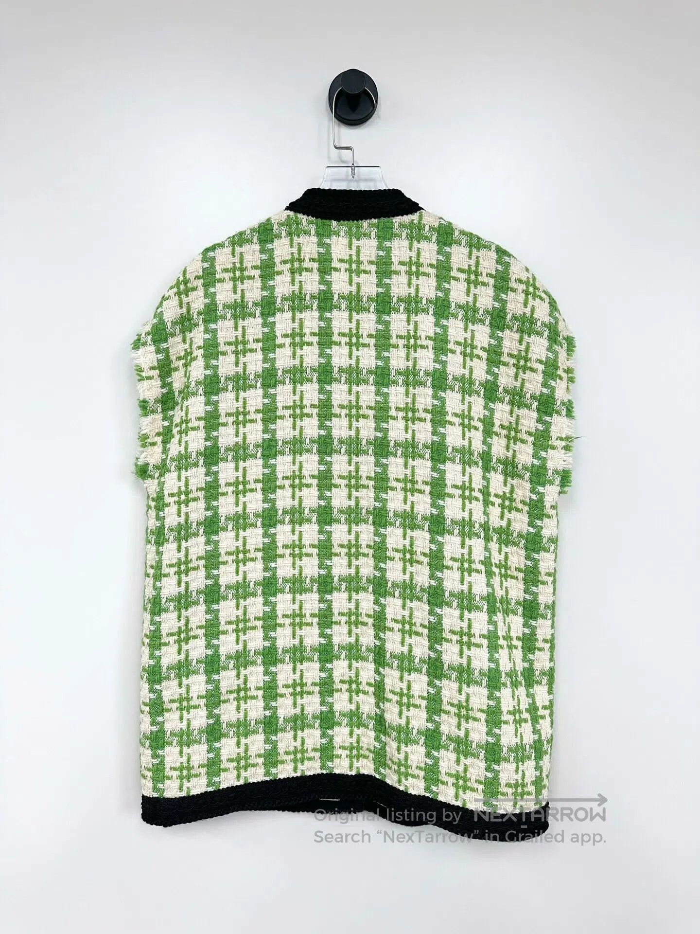 Gucci Guicci White Green Tweed Chanel Style Vest Jacket| Size XS / US 0-2 / IT 36-38 - 2 Thumbnail