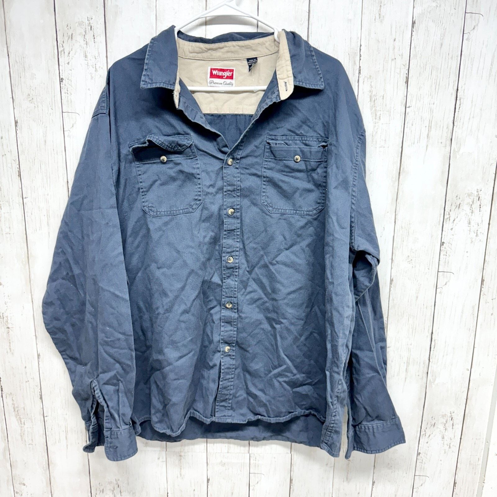 Wrangler Wrangler Shirt Men 2X Long Sleeve Button Down Western Denim Size US XXL / EU 58 / 5 - 1 Thumbnail