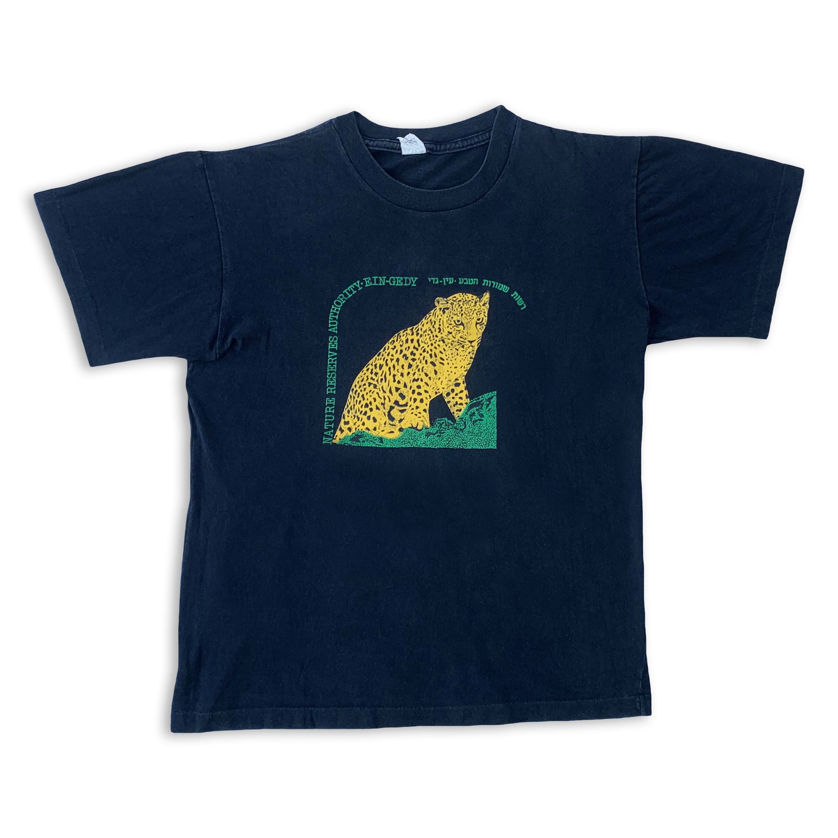 Vintage 80s 90s EIN GEDI T shirt Leopard Nature Single Stitch Tee Size US M / EU 48-50 / 2 - 2 Thumbnail