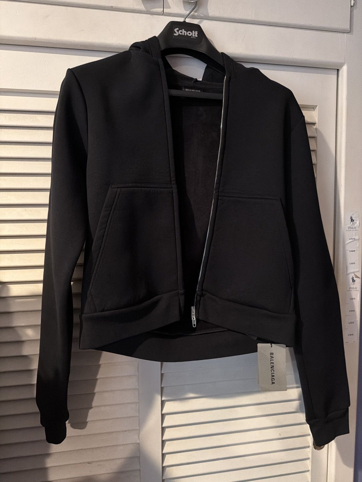 Balenciaga Balenciaga black velour 3b logo zip up hoodie medium Size M / US 6-8 / IT 42-44 - 6 Thumbnail