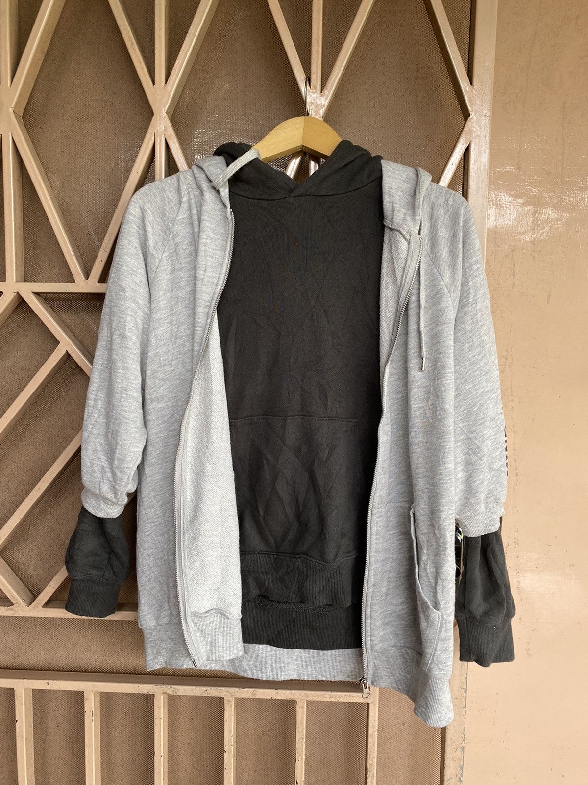 image of If Six Was Nine x Le Grande Bleu L G B Double Layer Devilrock&colza 1Of1 Hoodie Lgb Kmrii in Grey (