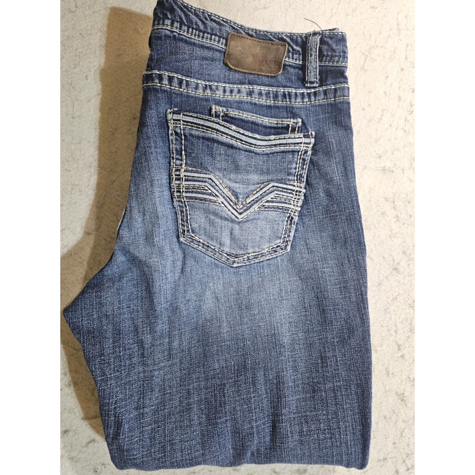 Vintage BKE Nolan Jeans Men's Size 36S 36x28 Straight Leg Medium Blue Wash Stretch Denim Regular Waist 36 Size US 36 / EU 52 - 2 Thumbnail