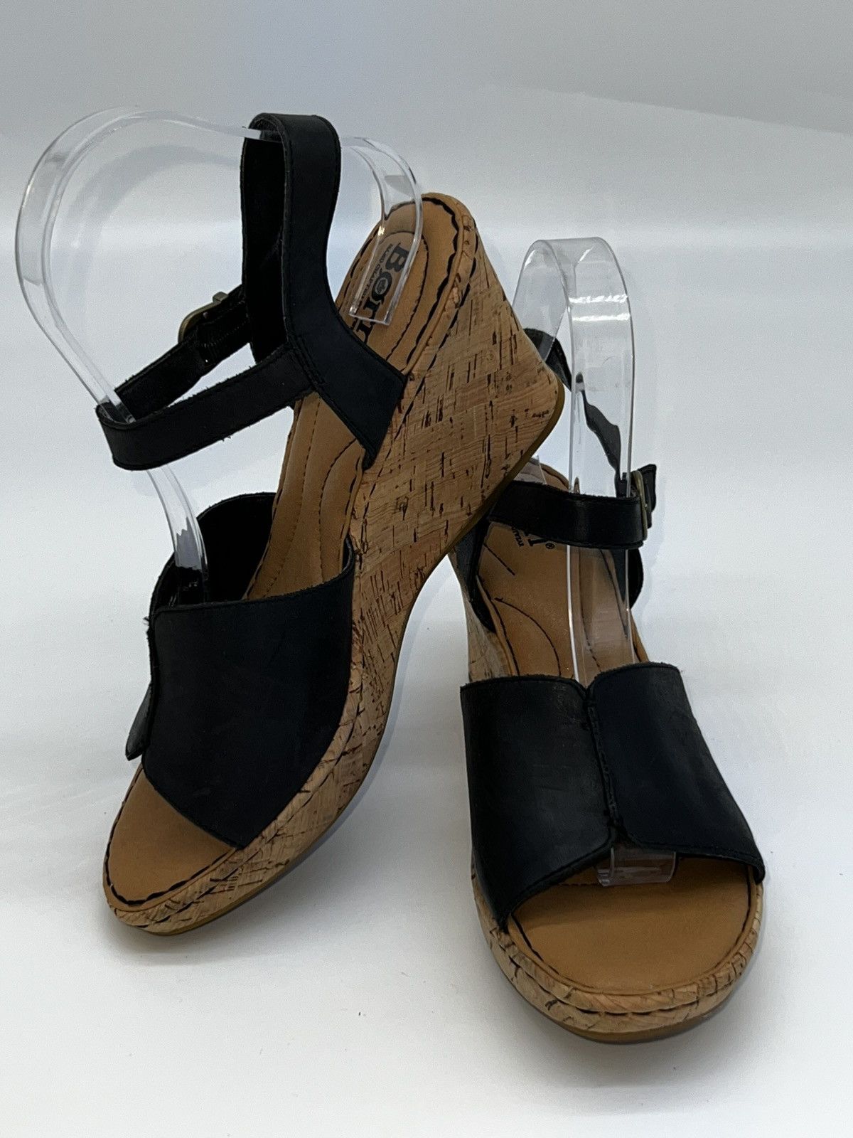 Born Born Women's Black Slingback Wedge Sandals Size 8.5 Open Toe Size US 8 / IT 38 - 7 Thumbnail