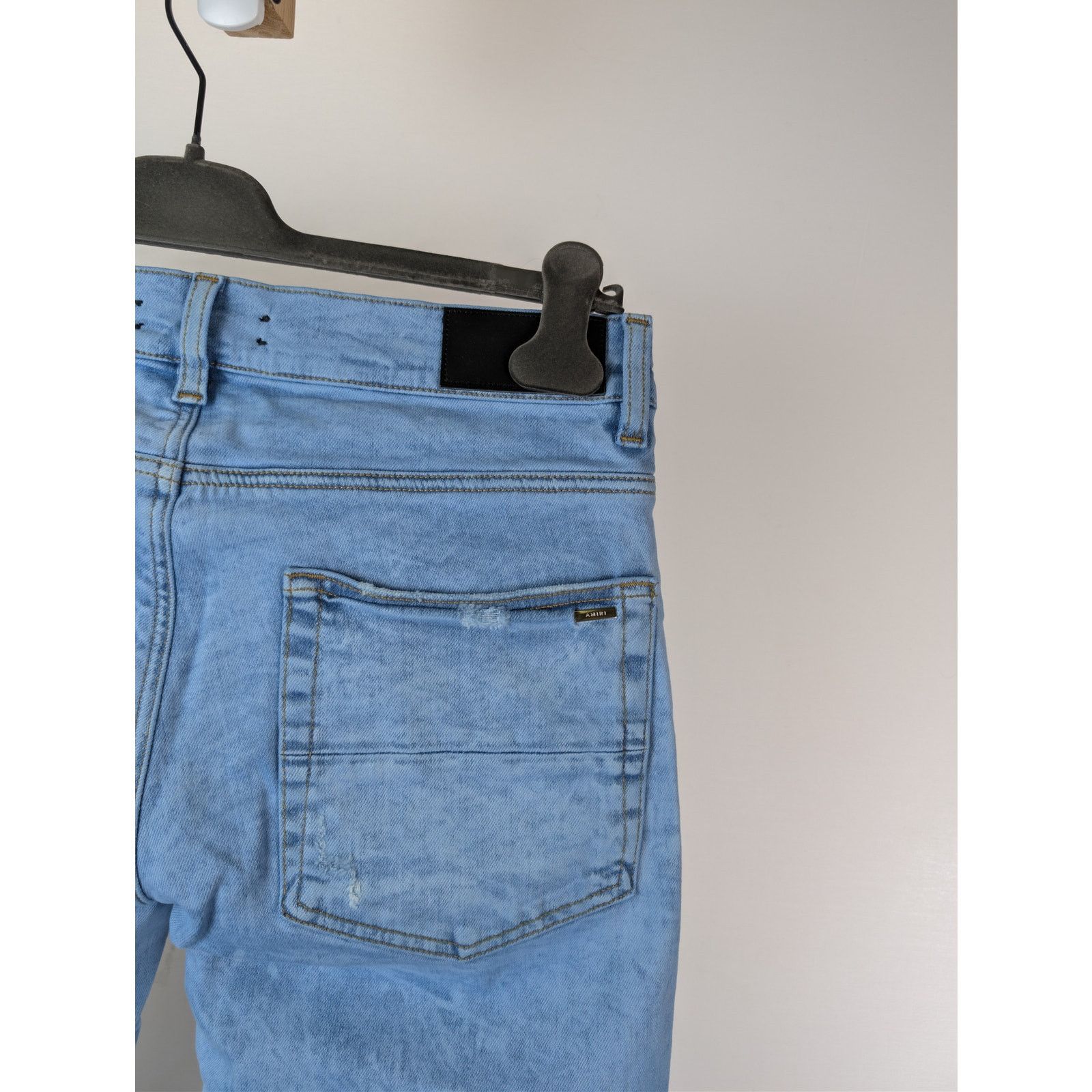 Amiri o1rshd1 Oversized Mesh Jeans in Ashley Blue Size US 31 - 15 Thumbnail