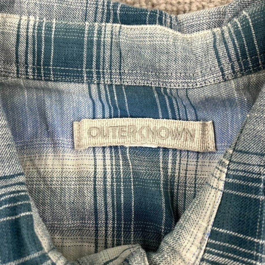 Outerknown VINTAGE Outerknown Shirt Mens XL Blue Plaid Casual Long Sleeve Button-Up Cotton Linen Size US XL / EU 56 / 4 - 4 Thumbnail