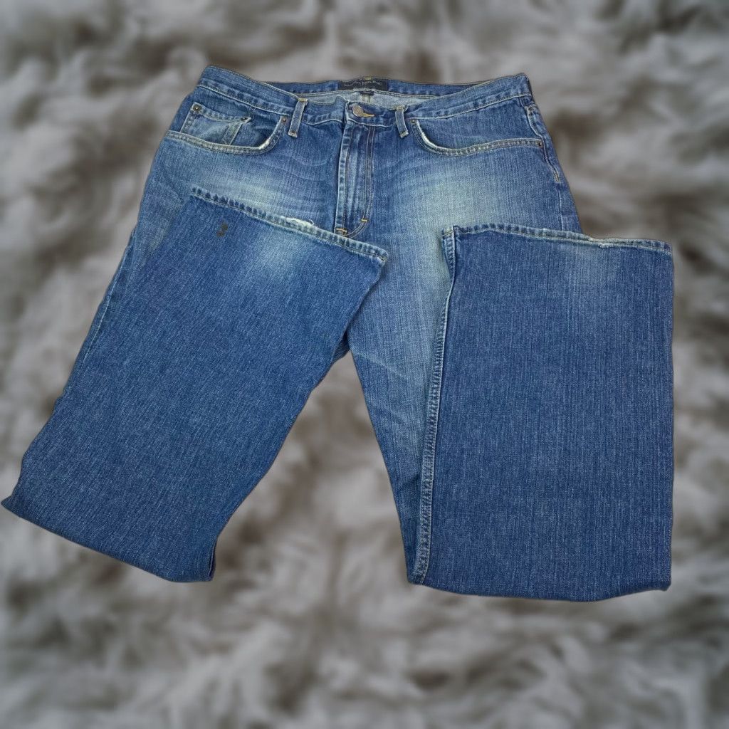 Banana Republic Banana Republic Mens Jeans Size 35x32 Straight Leg Medium Wash 5-Pocket Denim Cotton Regular Belt Loops Blue Size US 35 - 1 Thumbnail