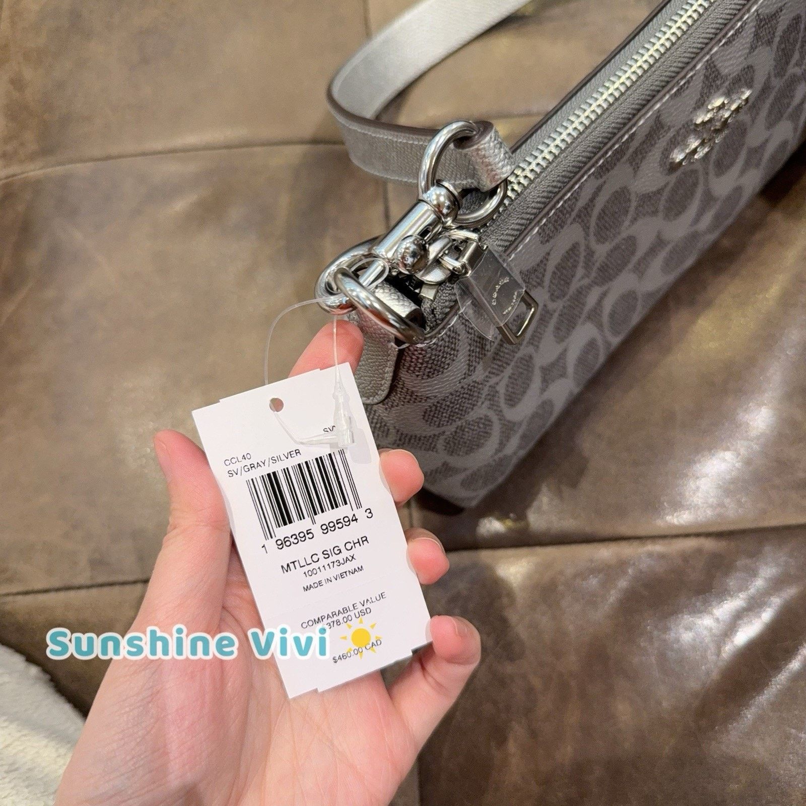 Coach NWT Coach Charlotte Shoulder Bag CCL40, Grey silver Size ONE SIZE - 3 Thumbnail