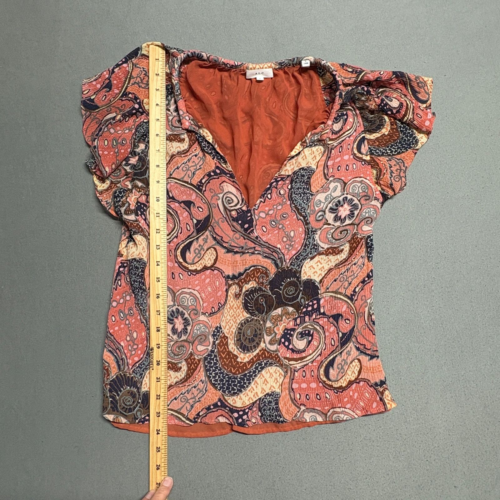 A.L.C. A.L.C. June Silk Ruffle Sleeve Top Paisley Multicolor Size 6 Size M / US 6-8 / IT 42-44 - 9 Thumbnail