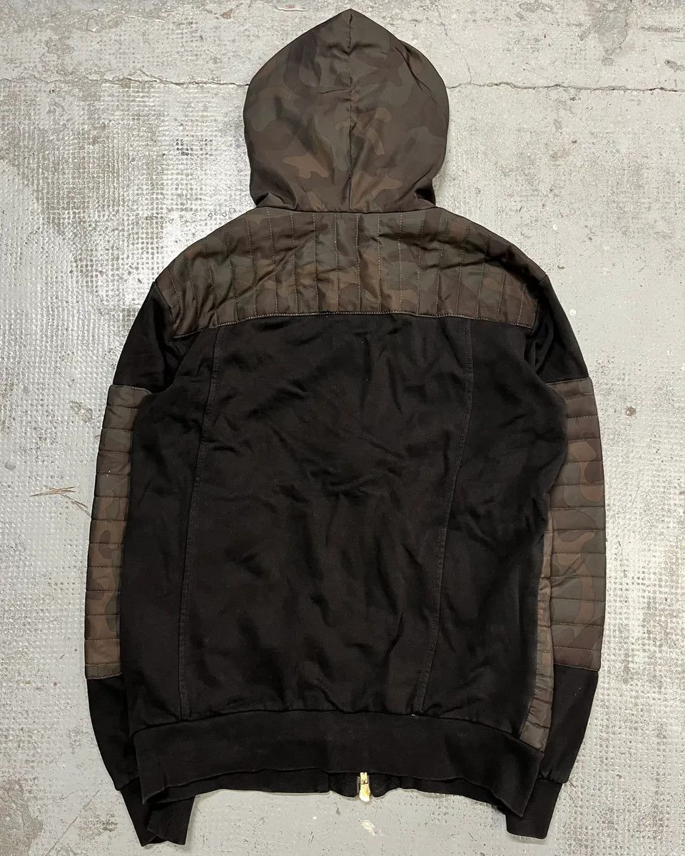 Balmain Balmain Black Cotton Quilted Biker Zip Hoodie Size US S / EU 44-46 / 1 - 7 Thumbnail