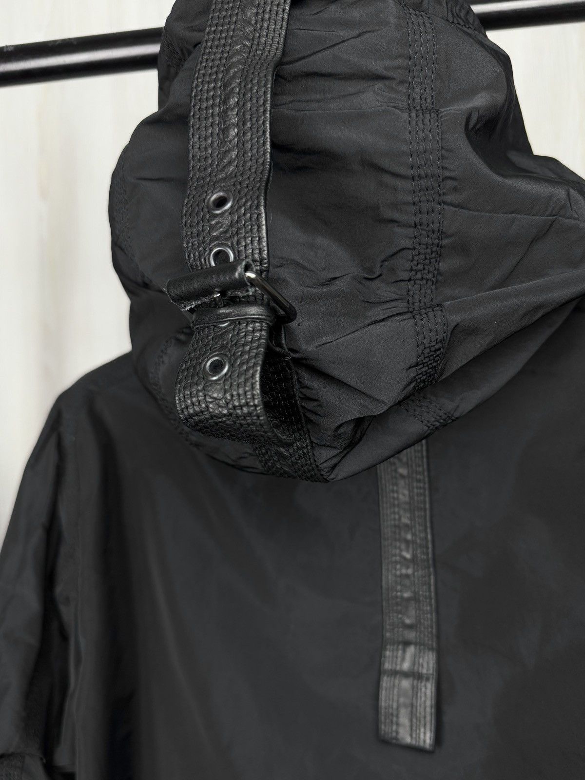 Pal Zileri Pal Zileri Lab black nylon leather multipocket hooded jacket Size US L / EU 52-54 / 3 - 9 Thumbnail