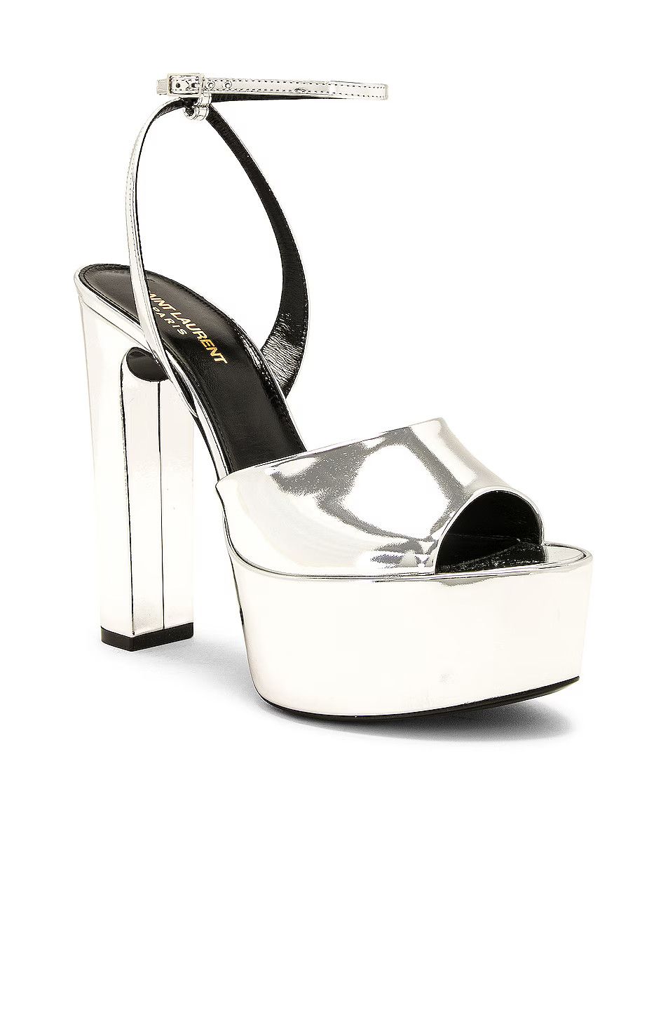 Saint Laurent Paris o1bcso1str1124 Jodie Platform Sandals in Argento Size US 10 / IT 40 - 2 Thumbnail