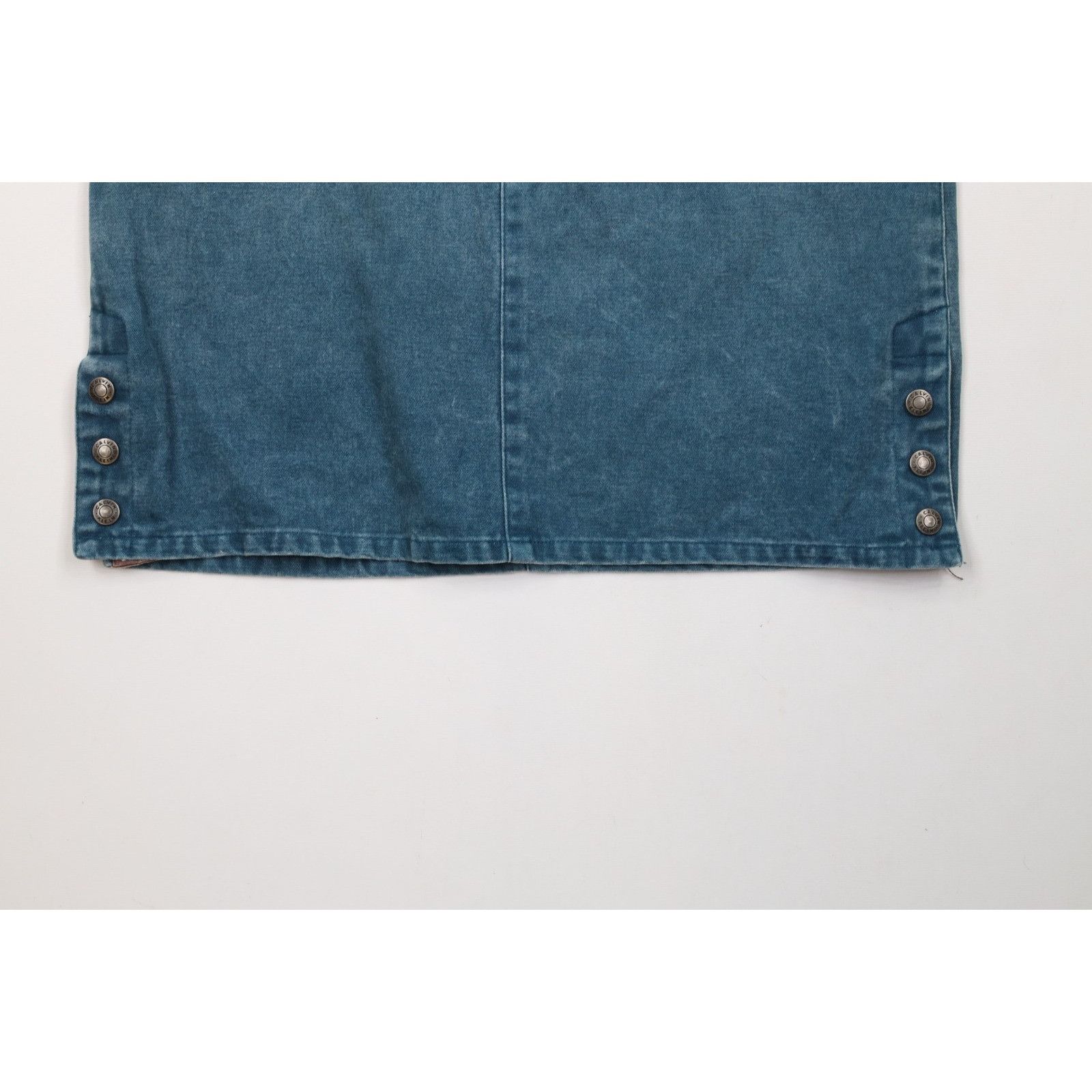 Calvin Klein Vintage 90s Calvin Klein Faded Stonewash Pigment Denim Skirt Size 34" / US 12 / IT 48 - 4 Thumbnail