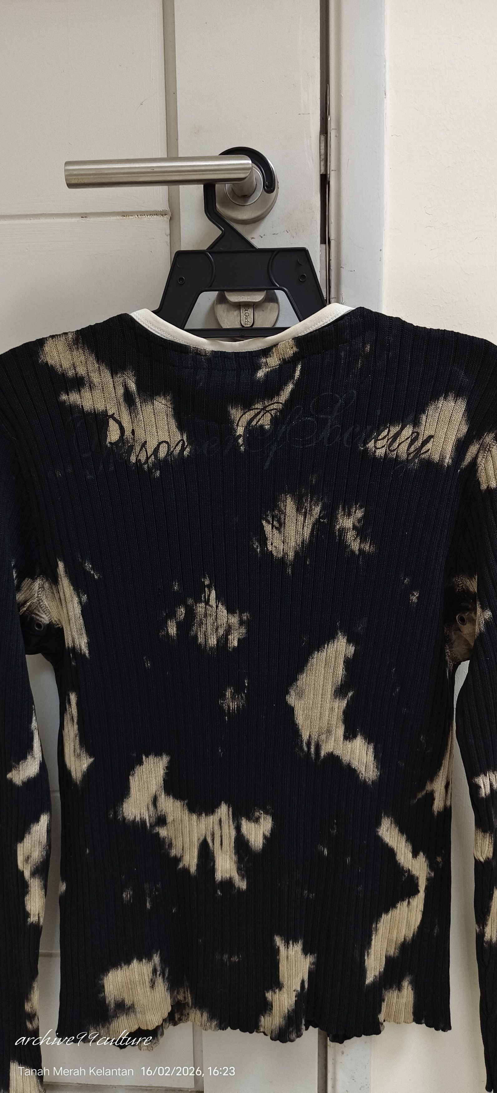 In The Attic AW2000 Bleached Grunge Lace-Up Ribbed Knit Sweater Size US M / EU 48-50 / 2 - 23 Thumbnail
