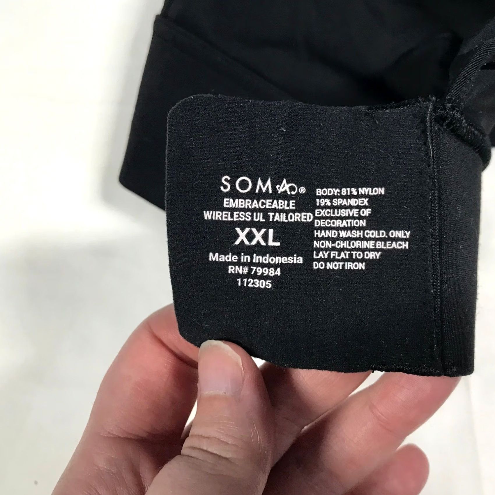 Vintage Soma Embraceable Wireless Unlined Tailored Bralette Black XXL 112305 Size ONE SIZE - 5 Thumbnail