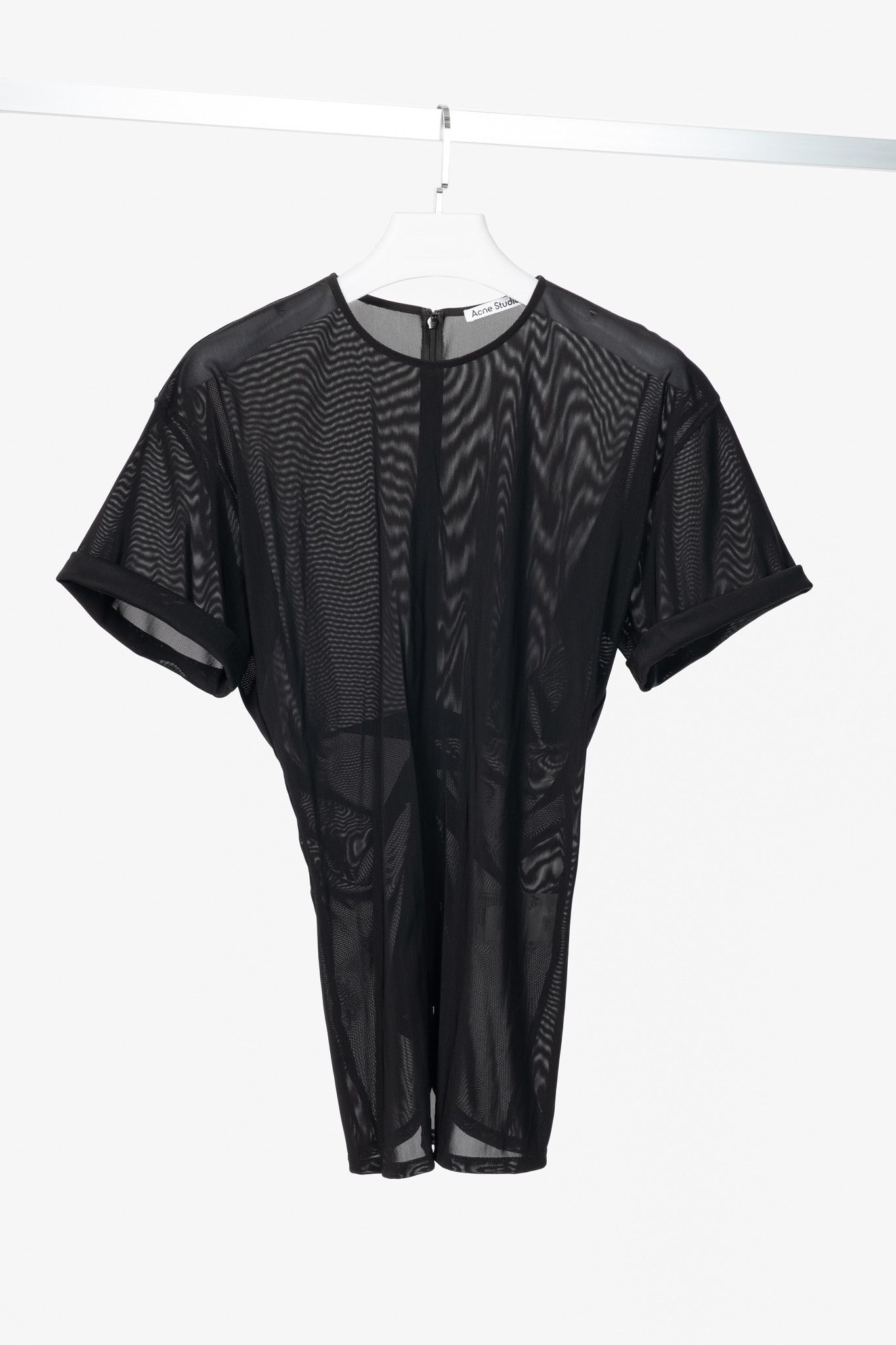 Acne Studios Acne Studios AW24 Black Ruched Mesh T-Shirt Size S / US 4 / IT 40 - 1 Thumbnail